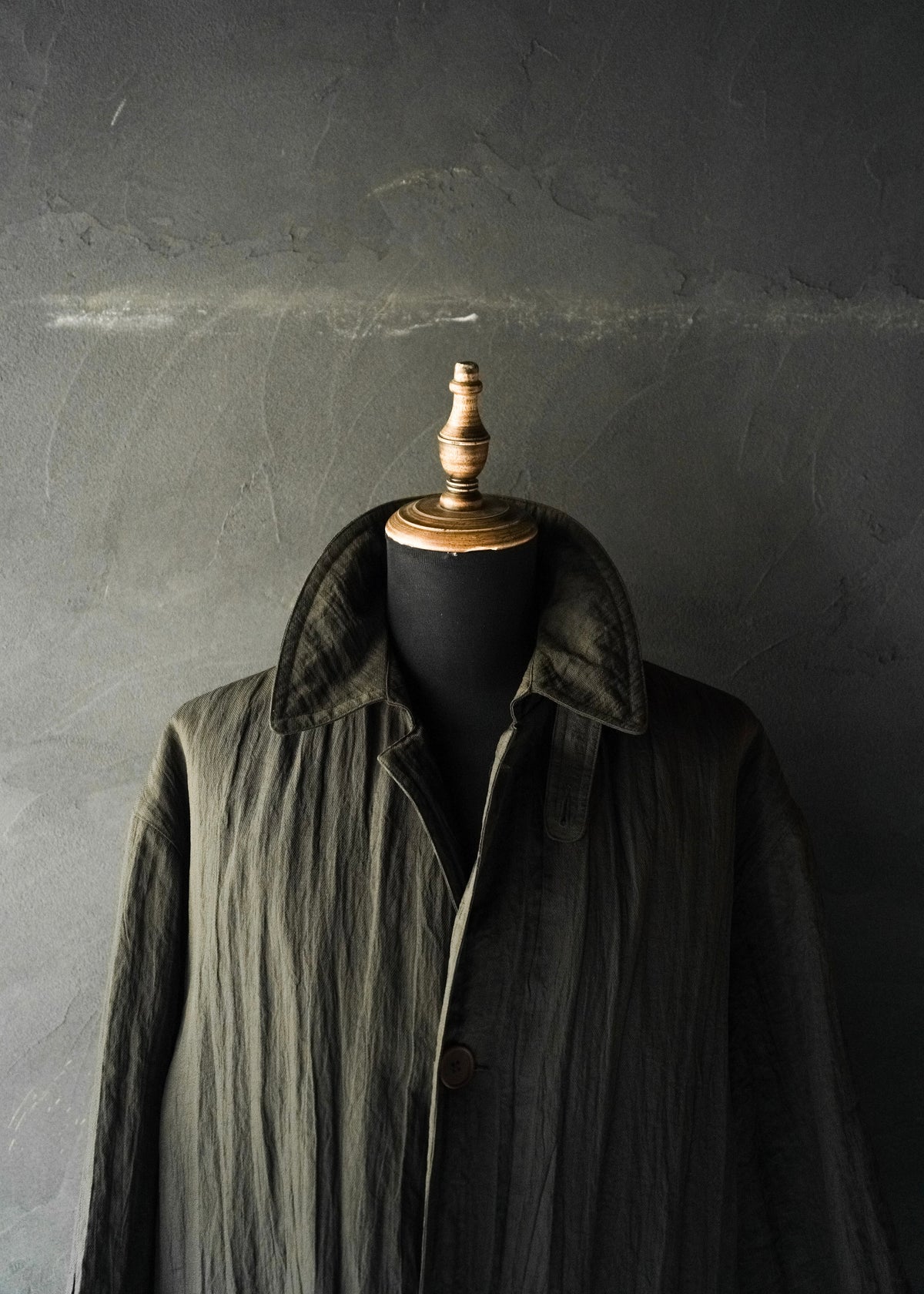 70-80’s GIORGIO ARMANI linen balmacaan coat