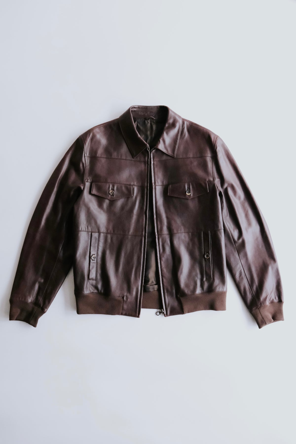 Salvatore Ferragamo サルヴァトーレフェラガモ 90-00年代 4 pockets zip up レザー ブルゾン メンズ