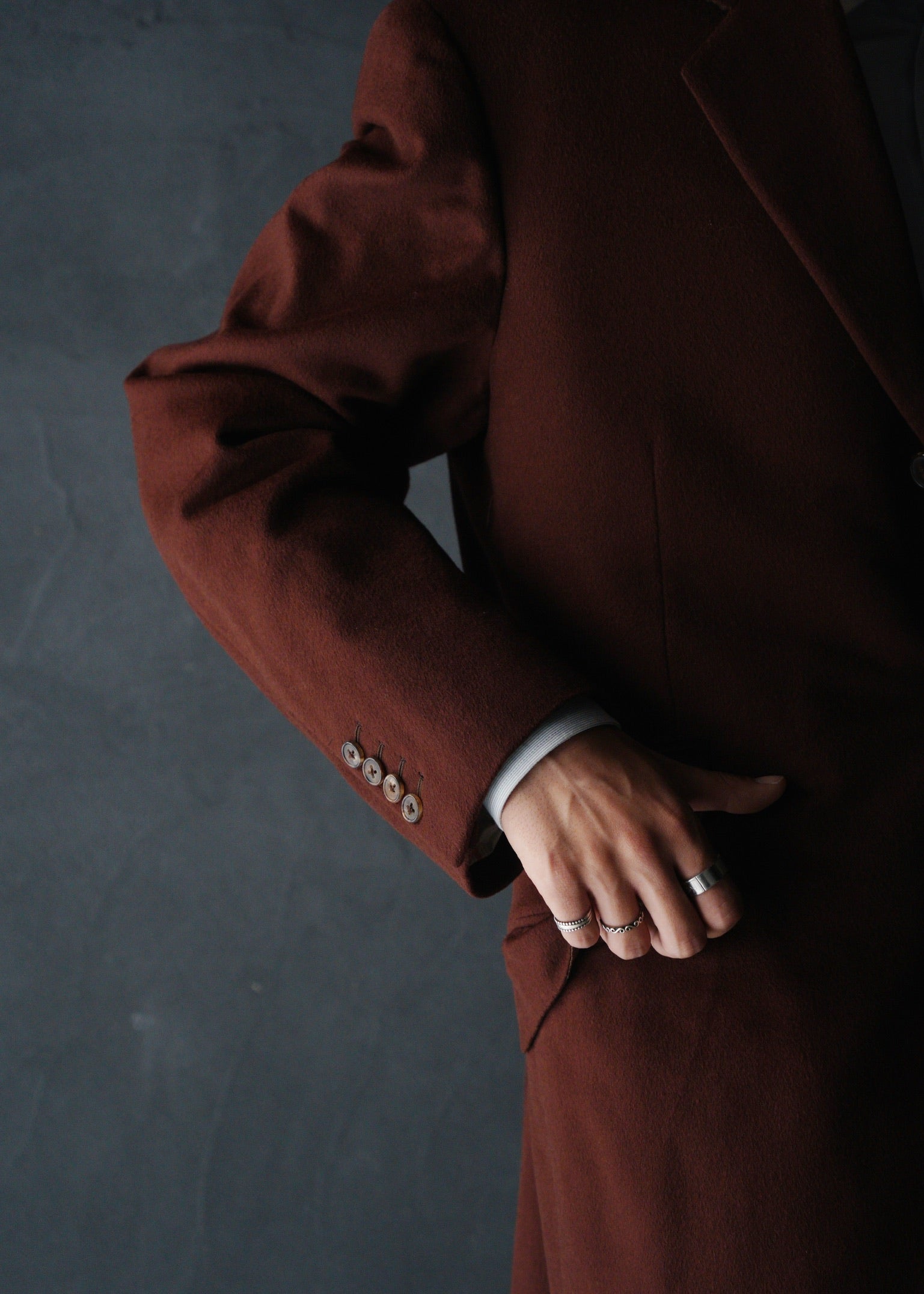HERMÈS pure cashmere single 3b tailored jacket