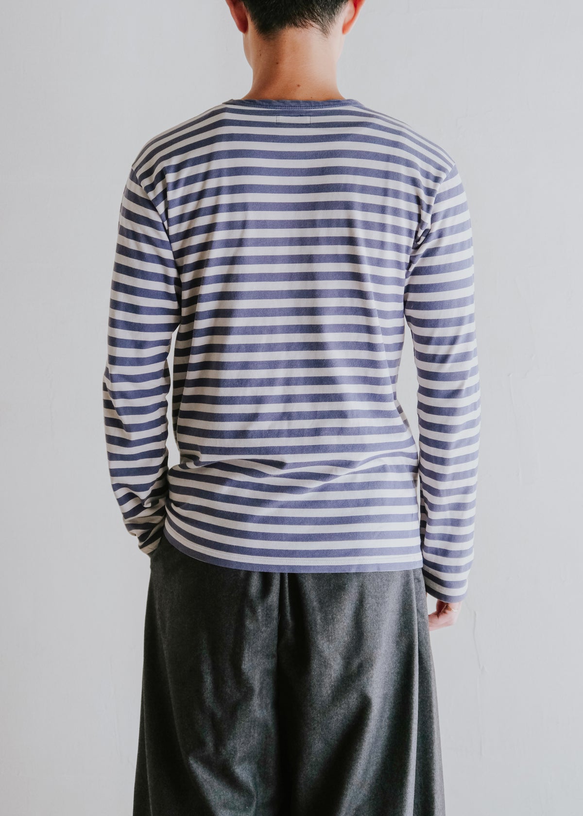 90-00's agnes b. homme stripe cotton long sleeve shirt