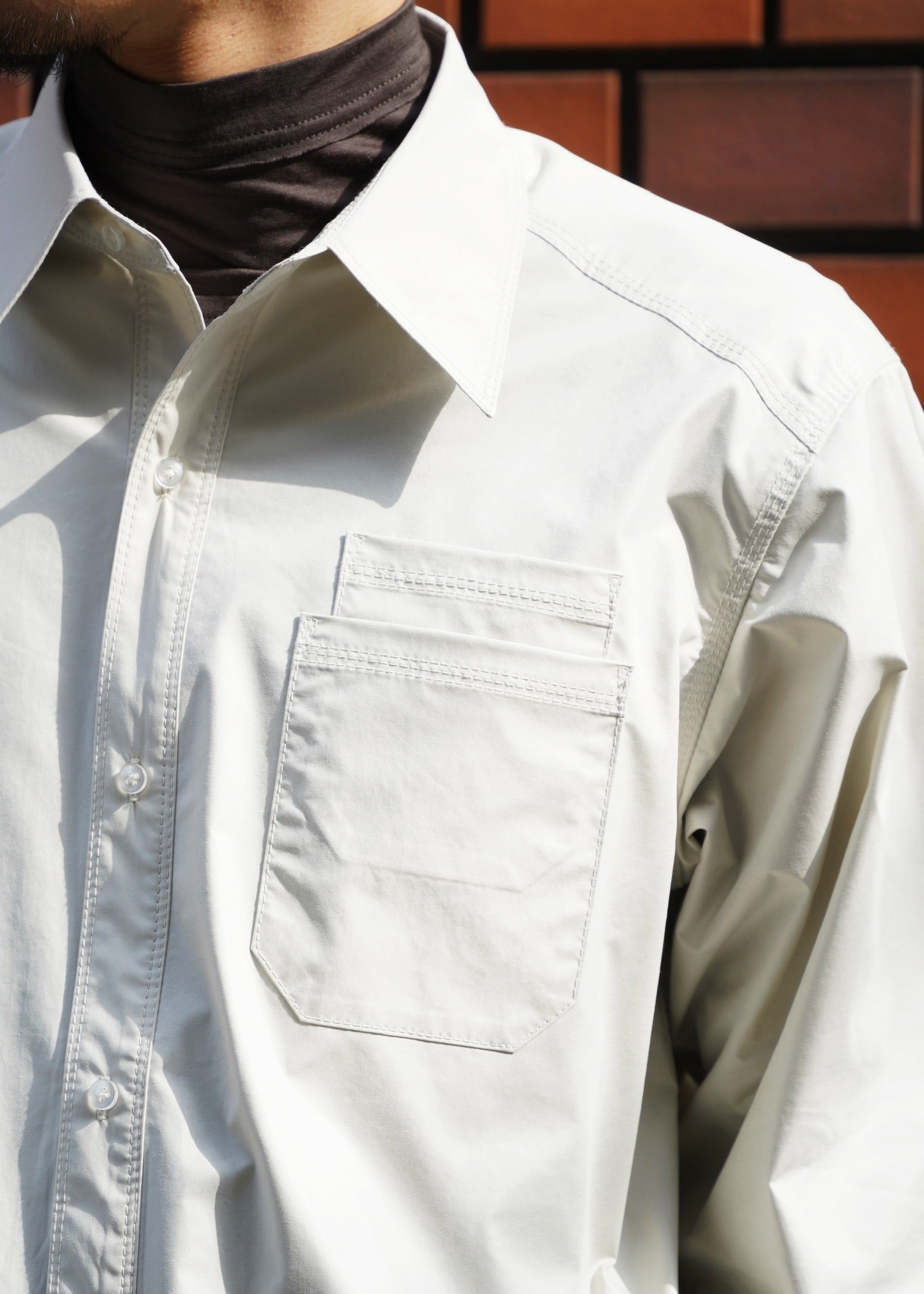D.Nart.Ampta 25AW stitched double patch pocket shirt