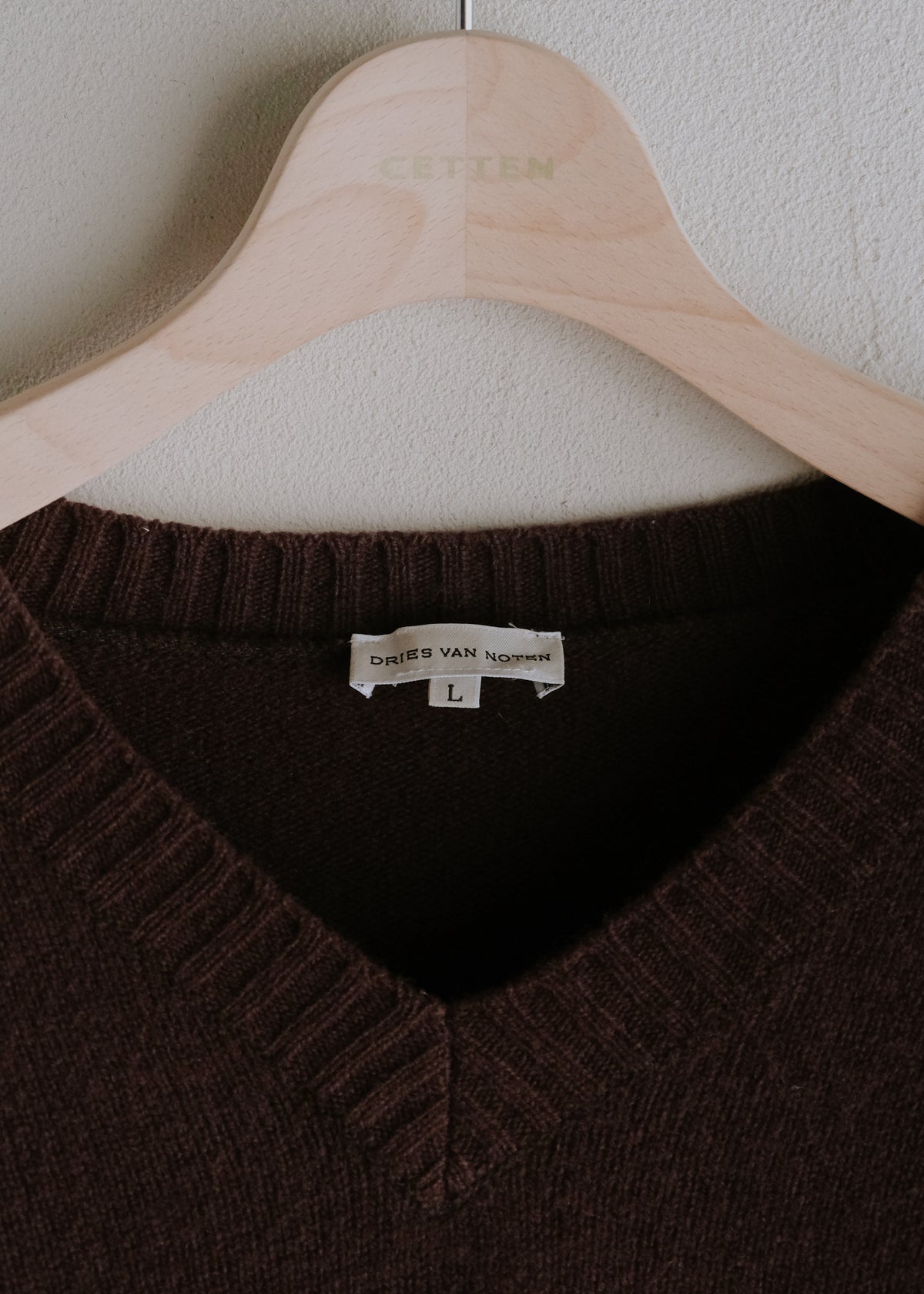 90-00's DRIES VAN NOTEN cropped v neck wool knit