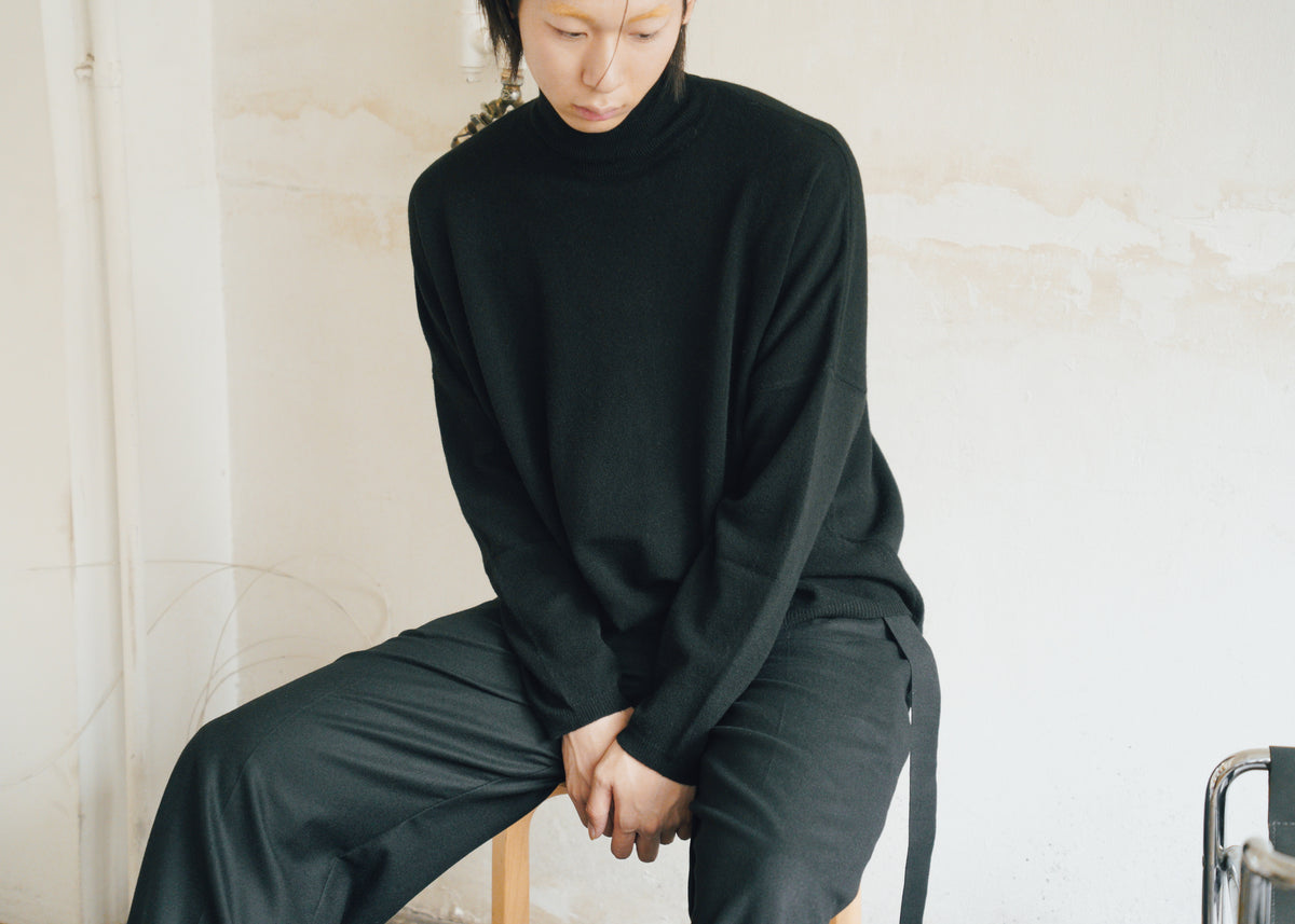 JEANPAULKNOTT 26AW TURTLE NECK SWEATER MILANO KNIT / BLACK