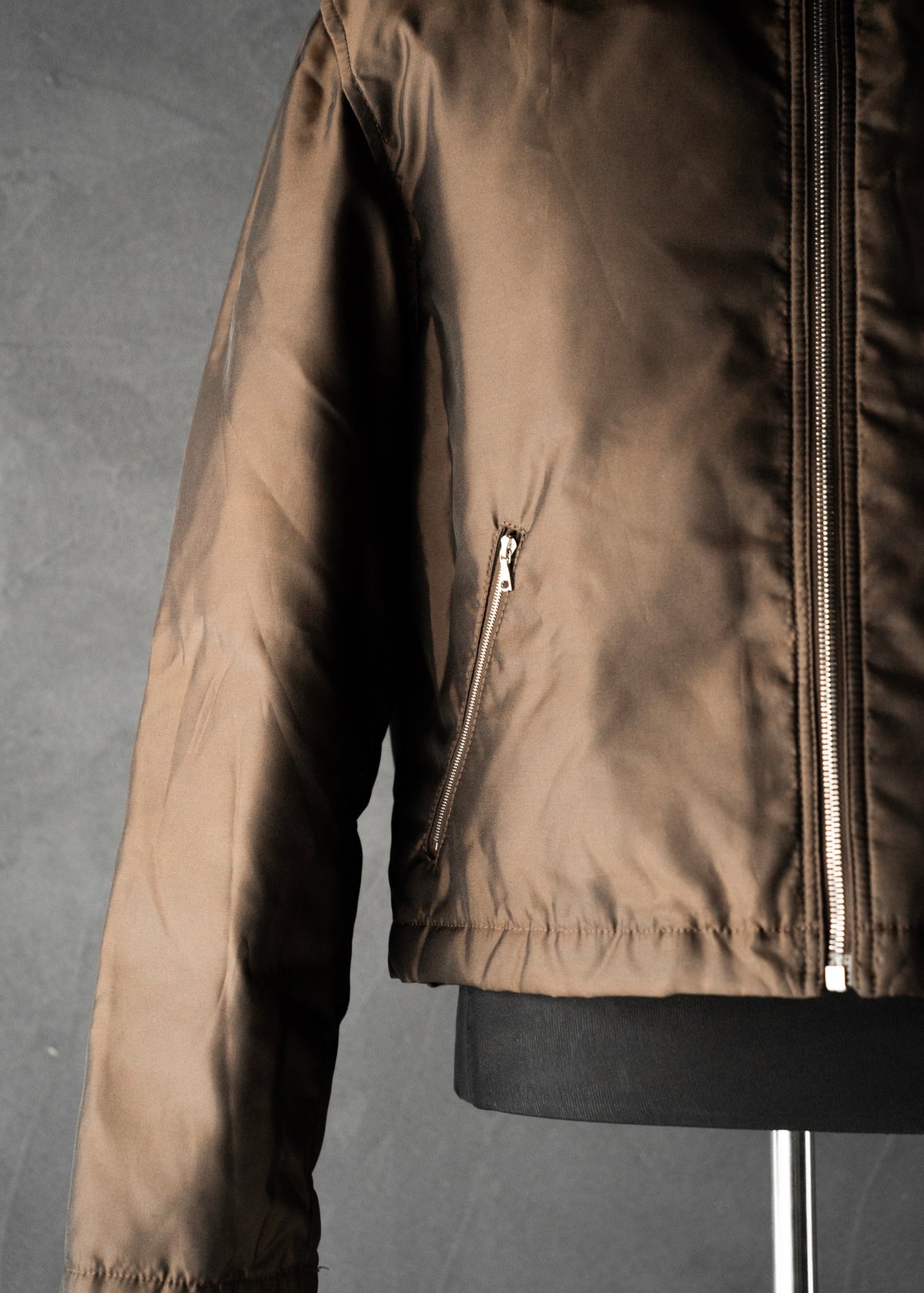 90's COMME CA DU MODE MEN leather detachable collar zip up jacket