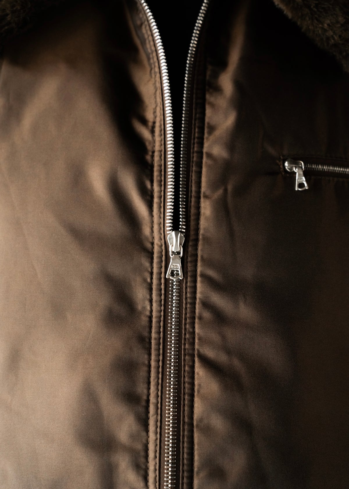 90's COMME CA DU MODE MEN leather detachable collar zip up jacket