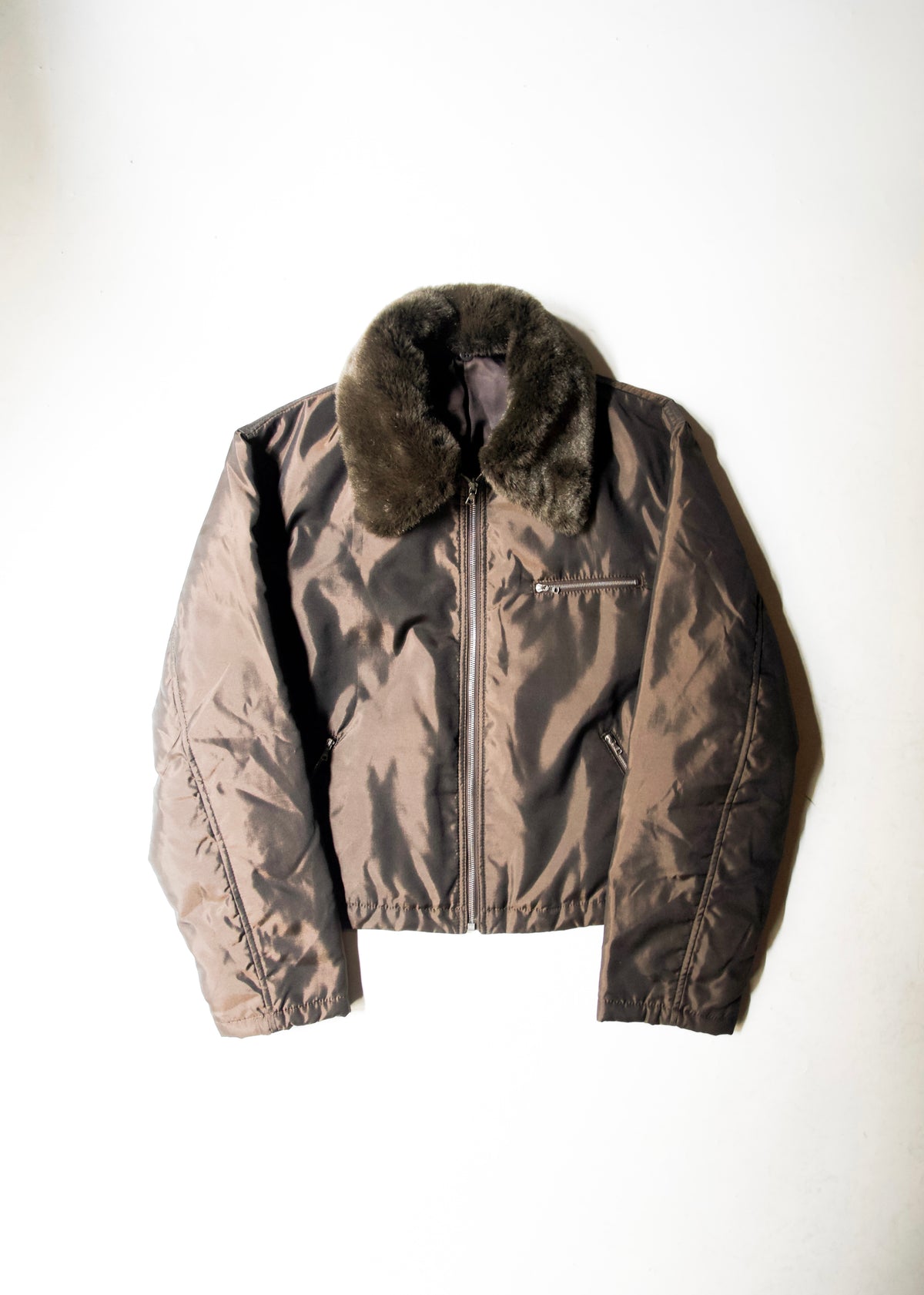90's COMME CA DU MODE MEN leather detachable collar zip up jacket