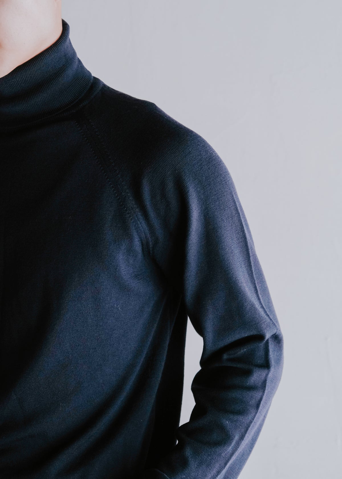 90-00's DRIES VAN NOTEN raglan sleeves merino wool turtleneck knit