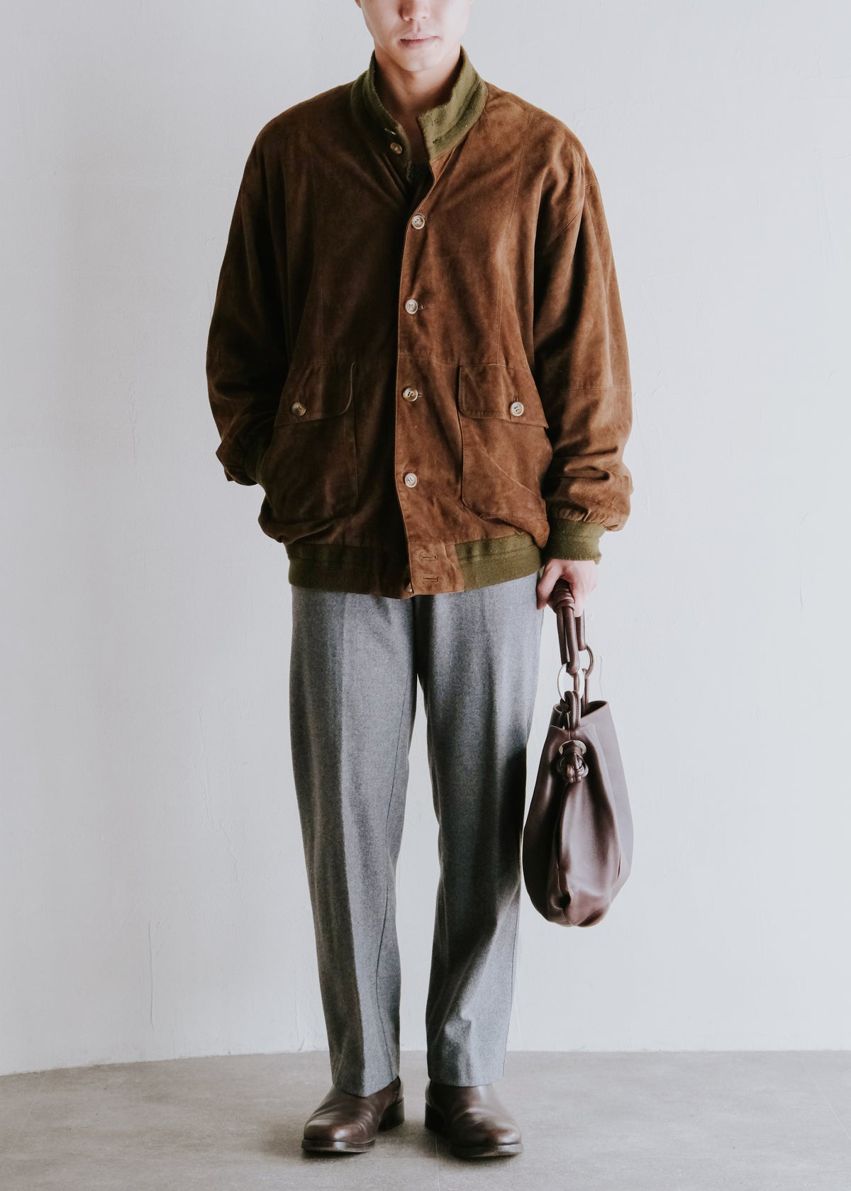 90's A.P.C. center crease straight wool slacks