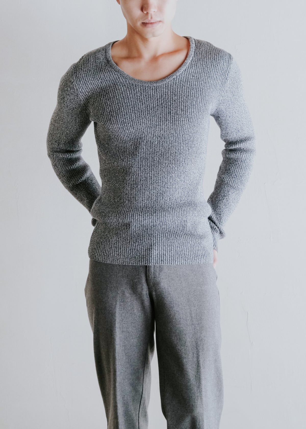 00's GUCCI wide crewneck knit