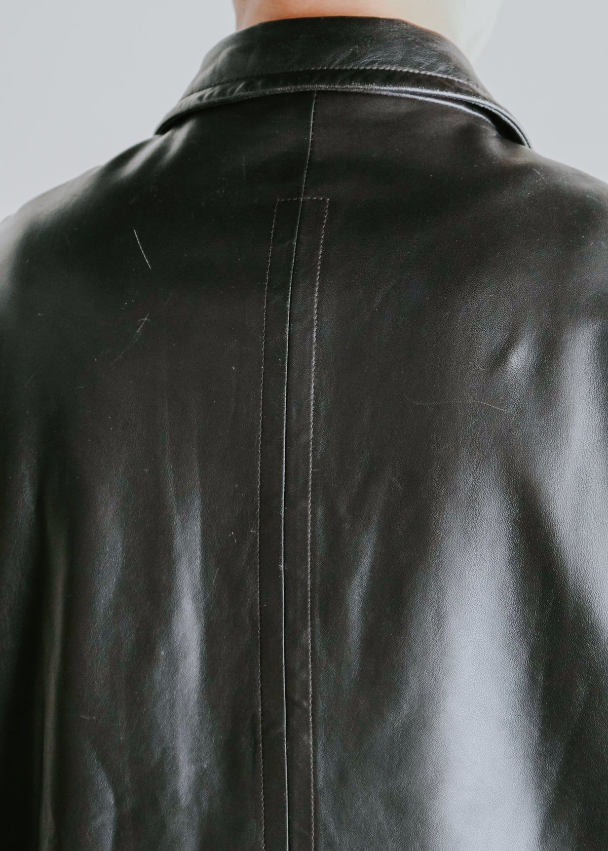 00's BOSS HUGO BOSS fly front lamb leather jacket