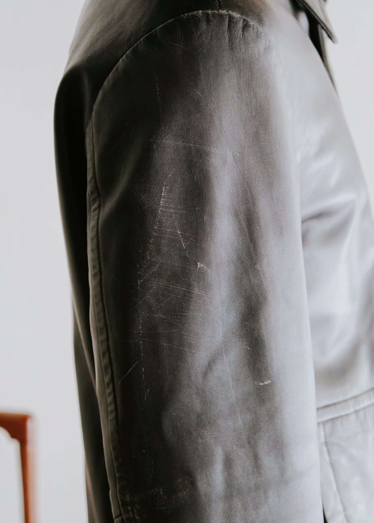 00's BOSS HUGO BOSS fly front lamb leather jacket