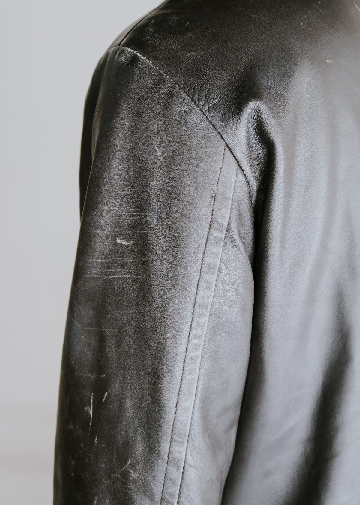 00's BOSS HUGO BOSS fly front lamb leather jacket