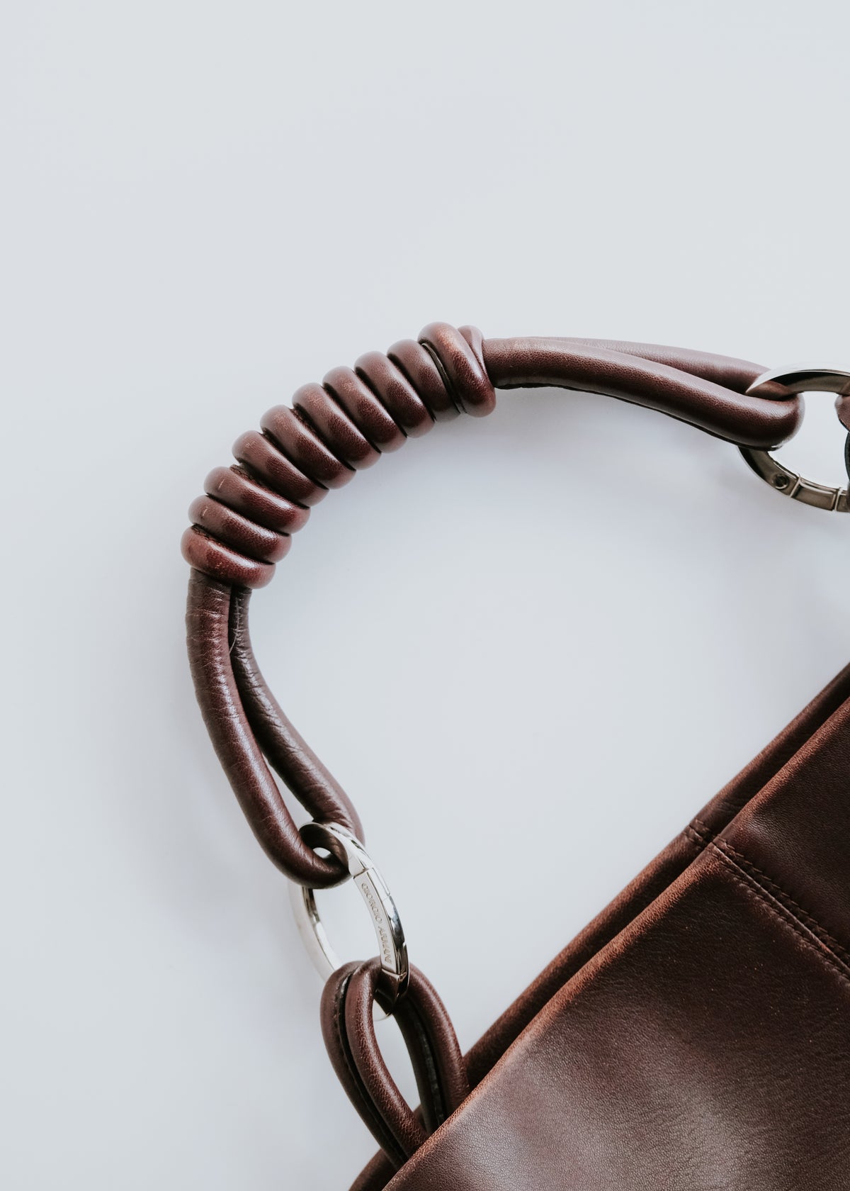 10's GIORGIO ARMANI gathered lamb leather hand bag