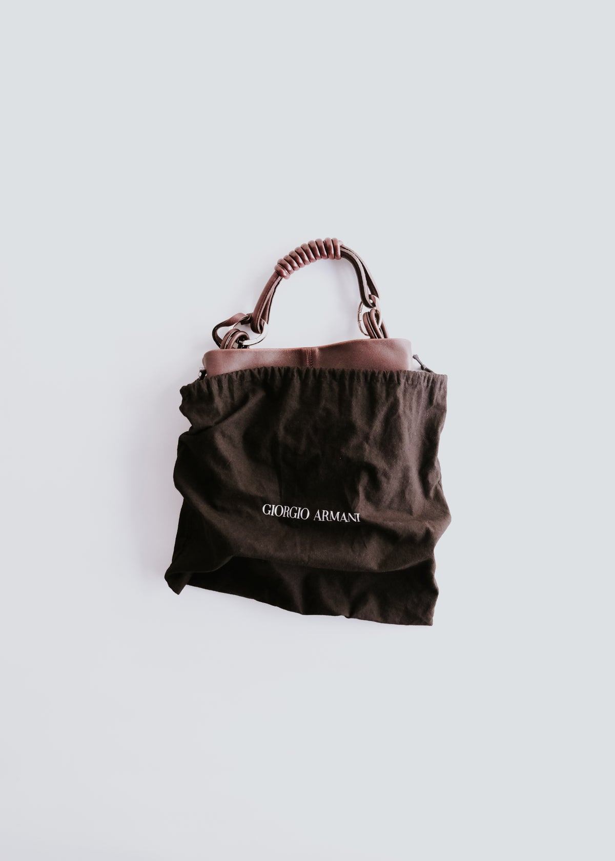 10's GIORGIO ARMANI gathered lamb leather hand bag