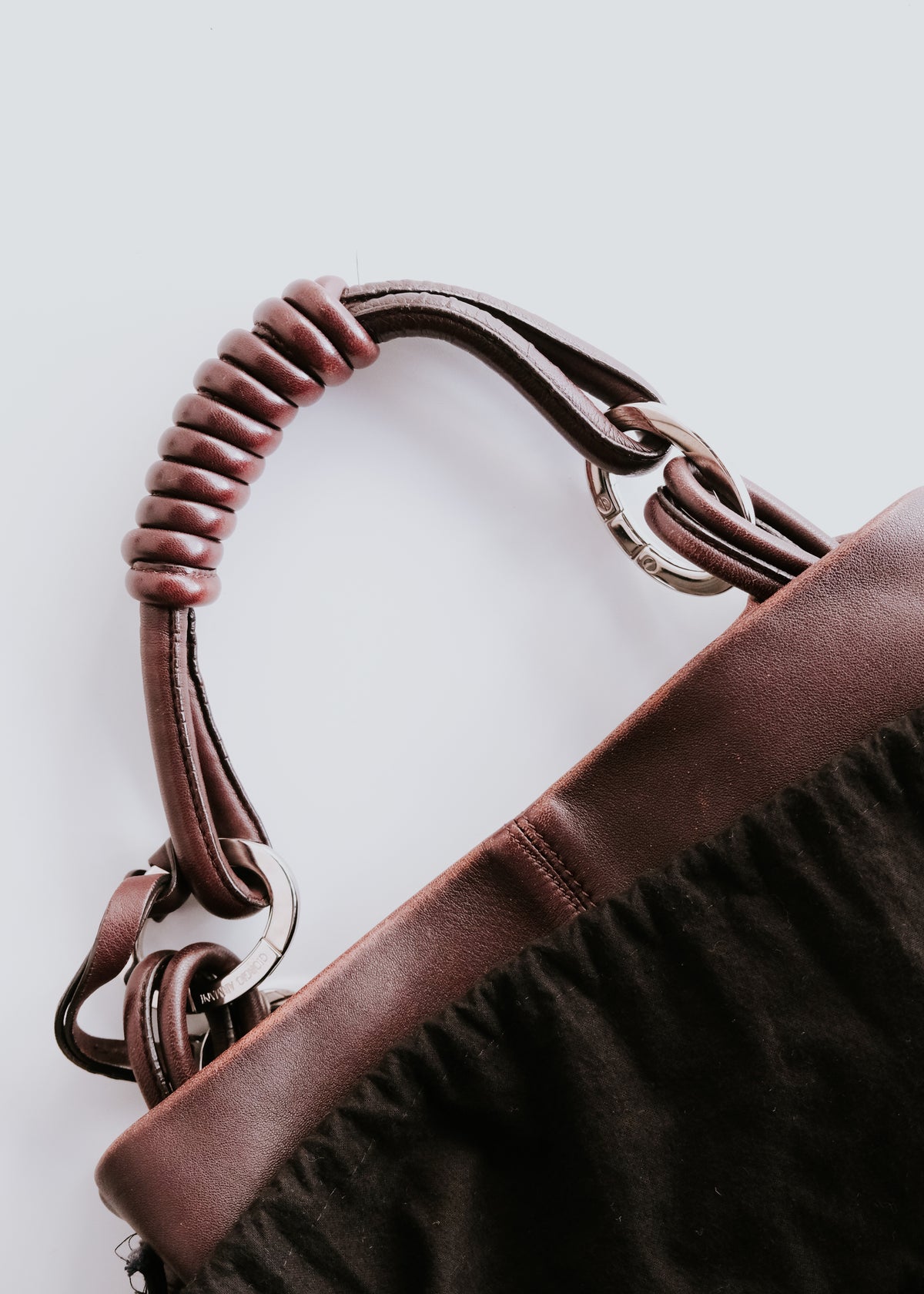 10's GIORGIO ARMANI gathered lamb leather hand bag