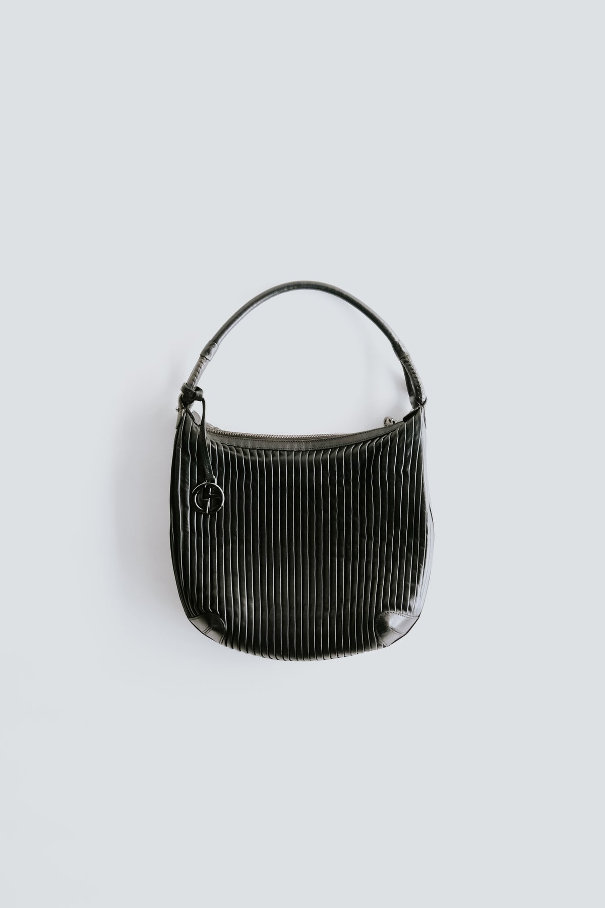 00-10's GIORGIO ARMANI pleats lamb leather one shoulder bag