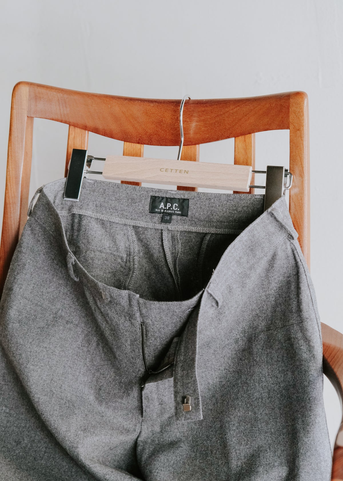 90's A.P.C. center crease straight wool slacks