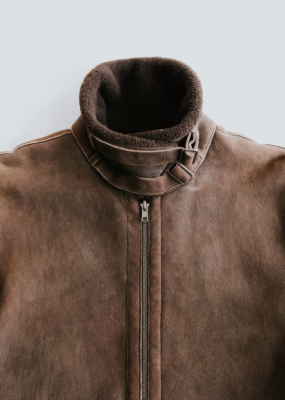 00's JIL SANDER boa collar leather blouson