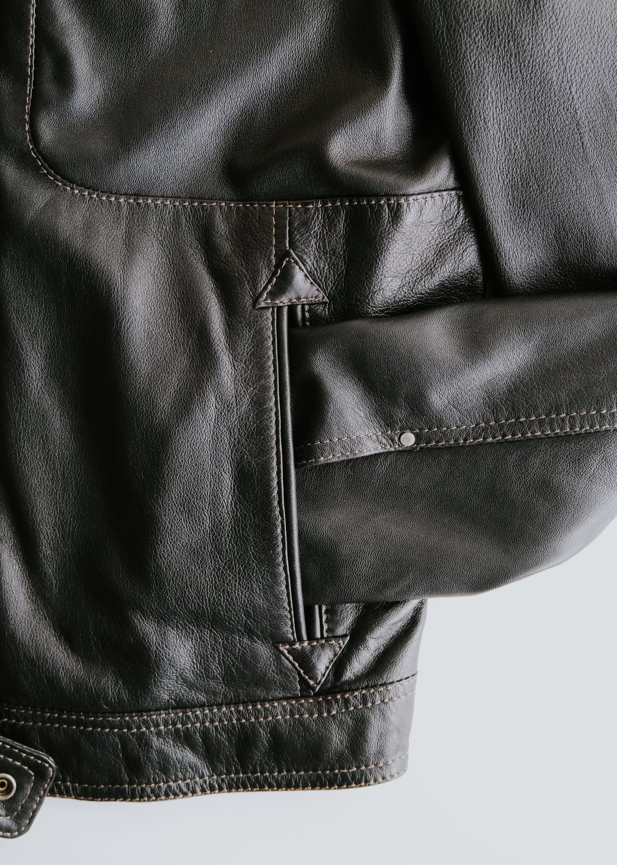 90-00's ARMANI JEANS sheepskin leather double zip up jacket