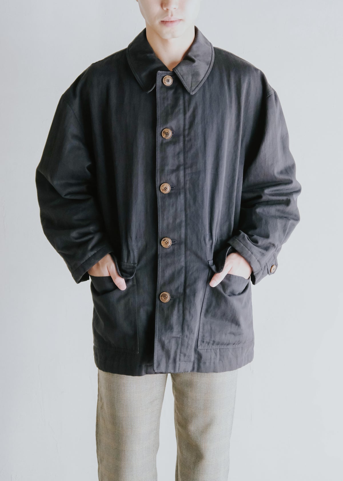 80-90's GIORGIO ARMANI drawcord waist half coat