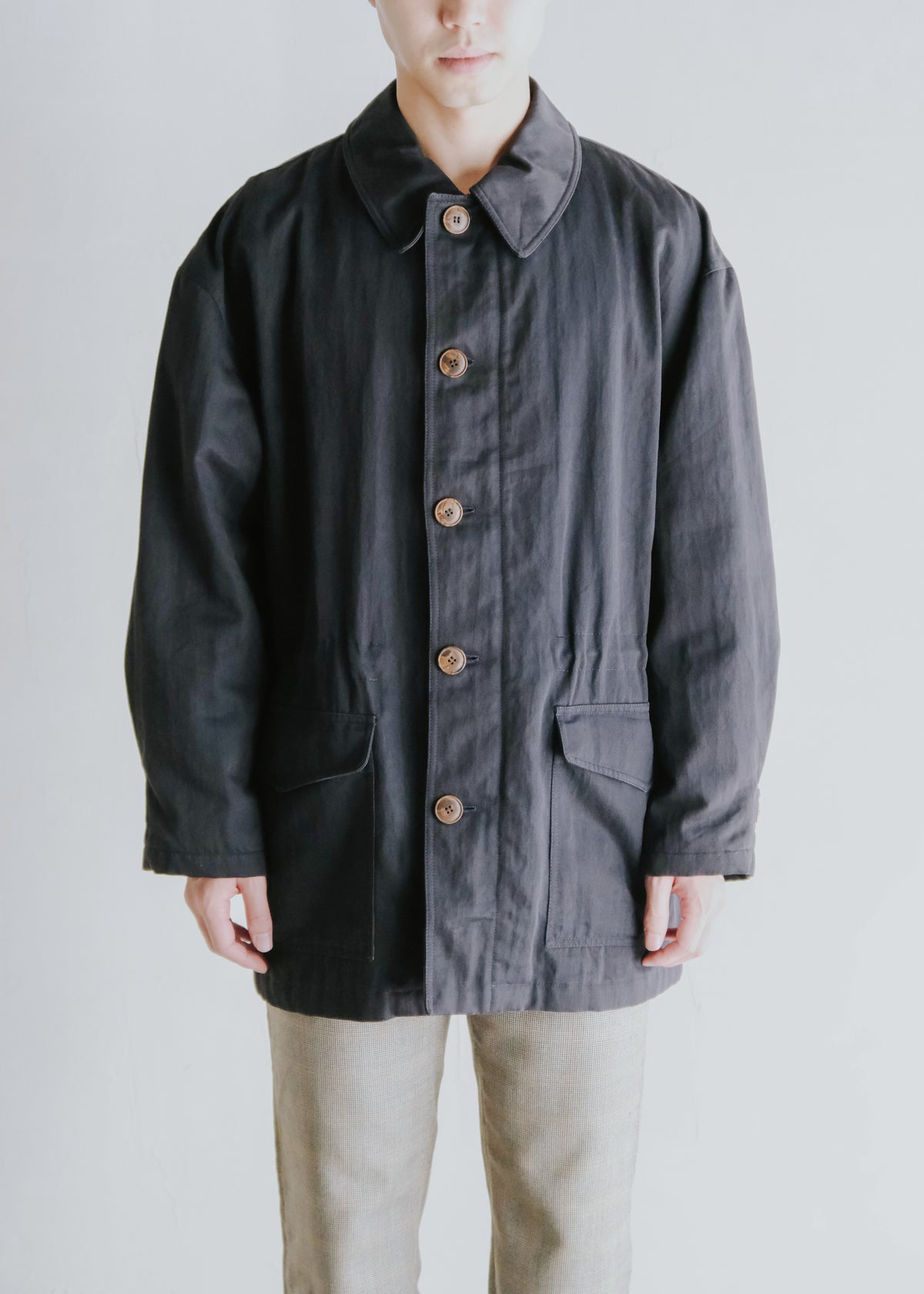 80-90's GIORGIO ARMANI drawcord waist half coat