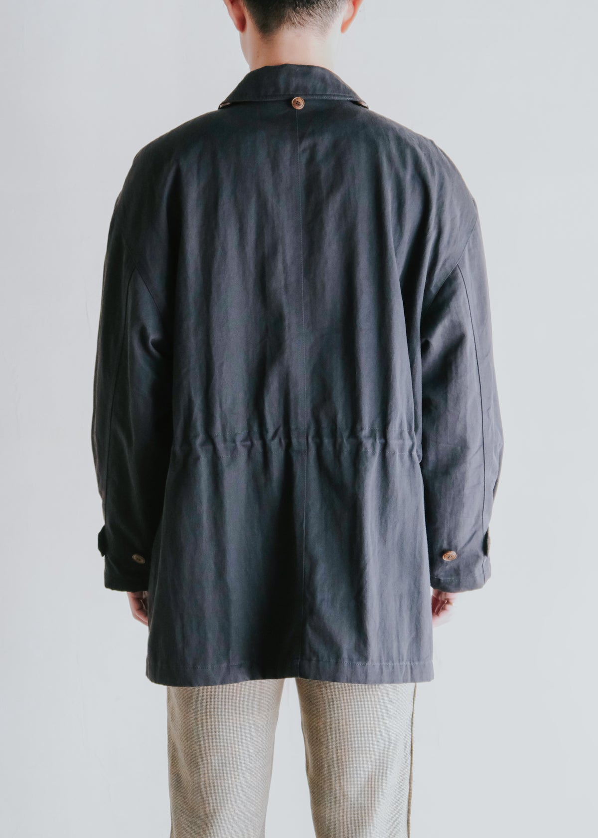 80-90's GIORGIO ARMANI drawcord waist half coat