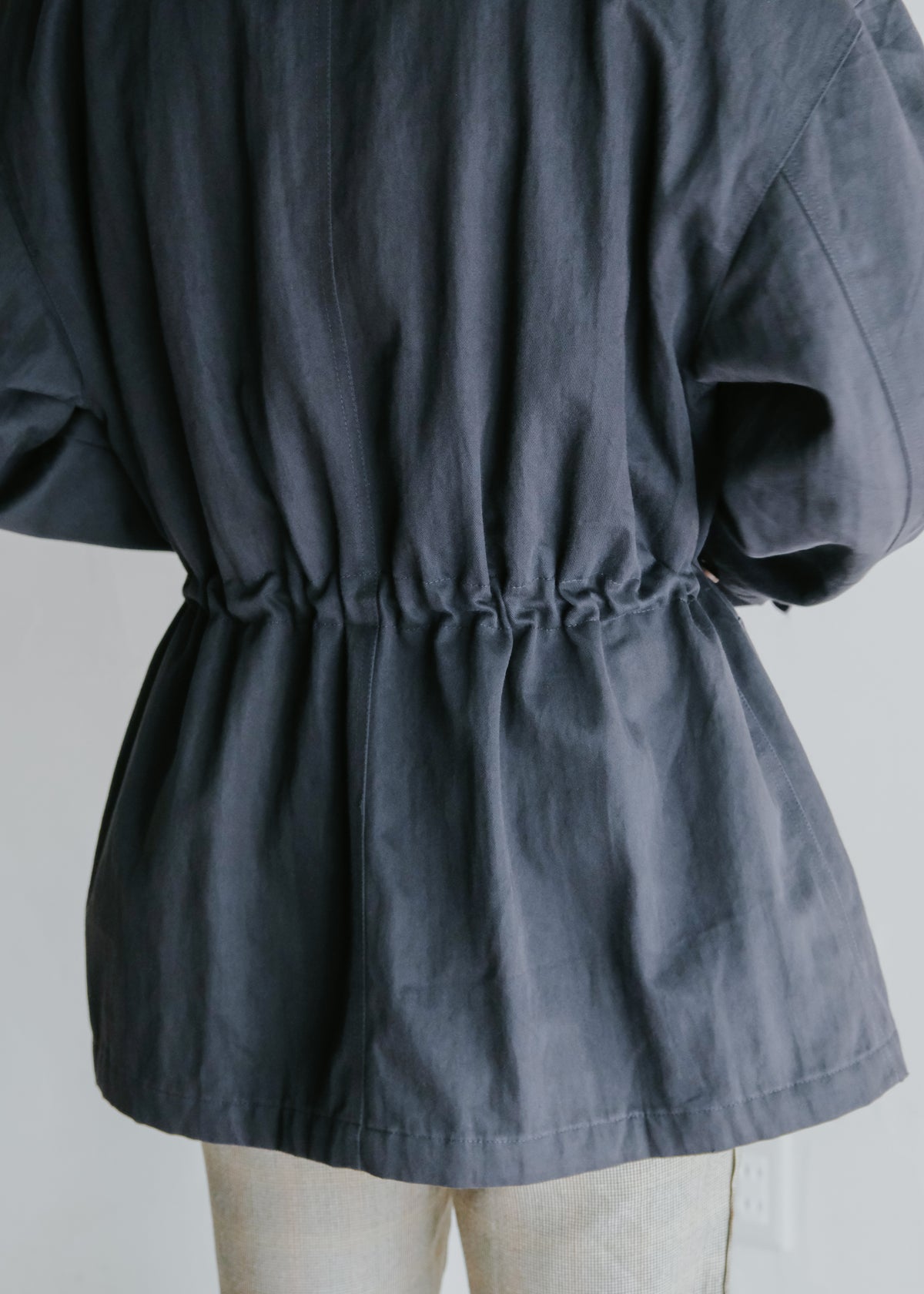 80-90's GIORGIO ARMANI drawcord waist half coat