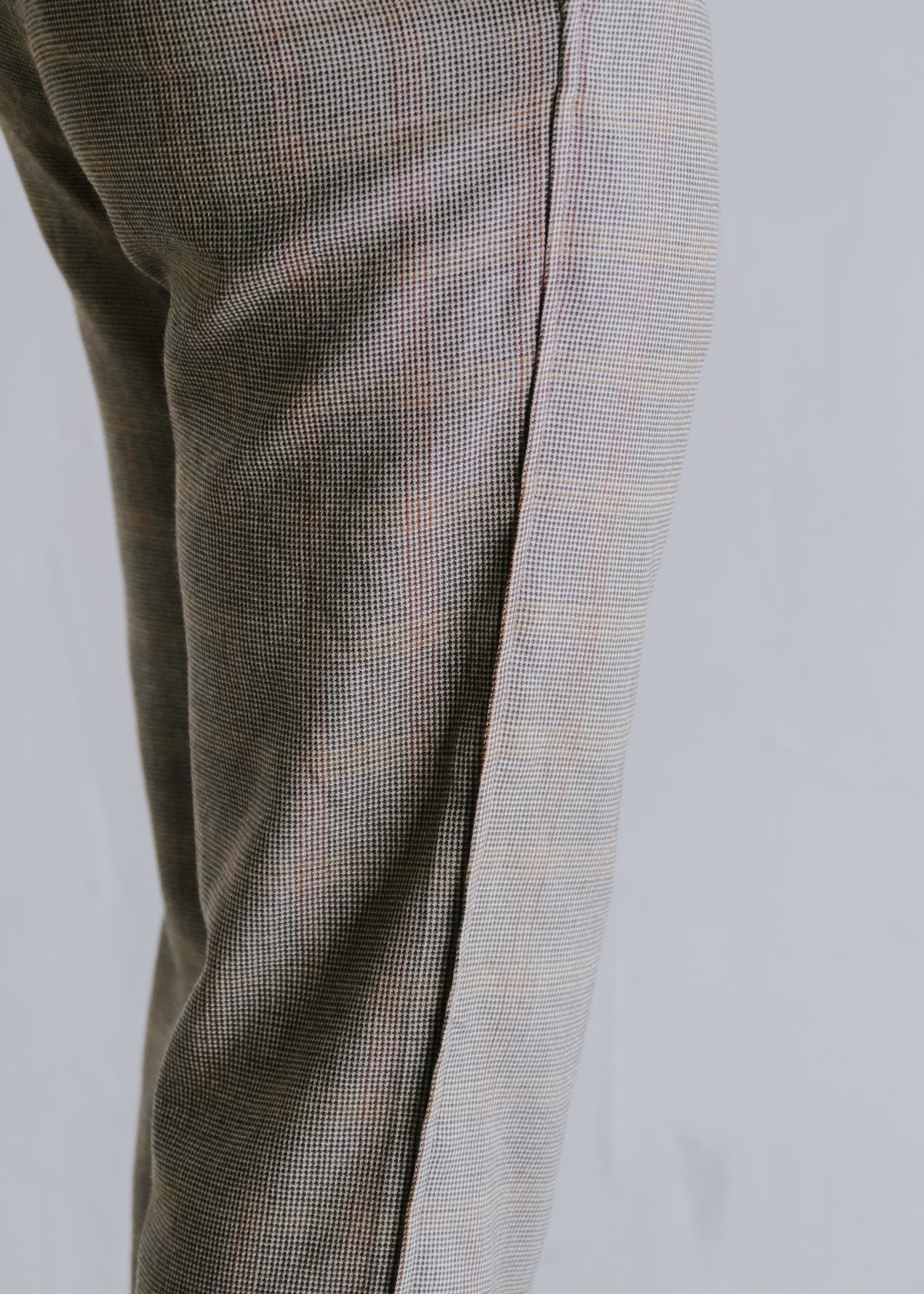90-00's CHRISTPHE LEMAIRE micro houndstooth check wool silk trousers