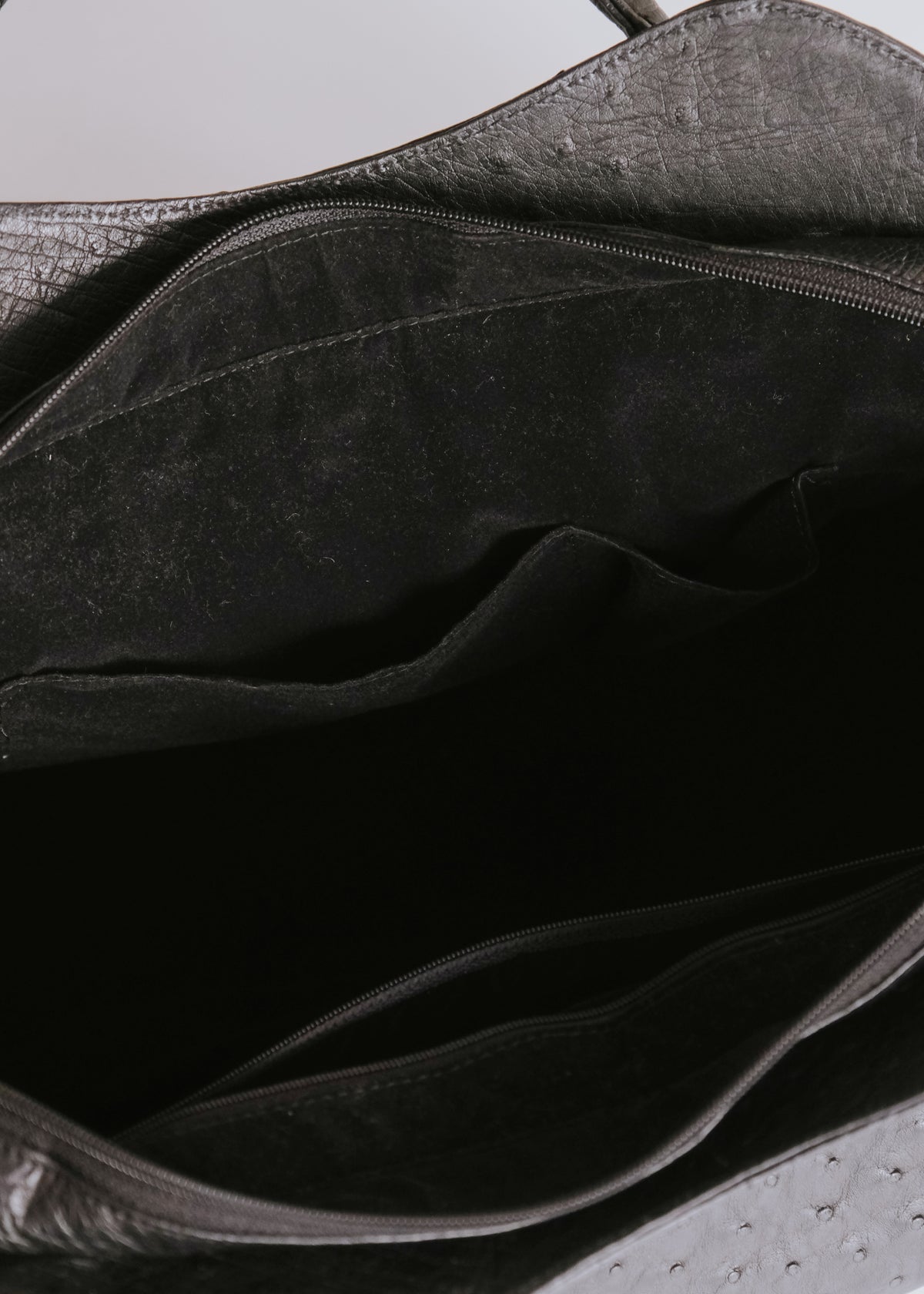 ostrich leather duffel bag
