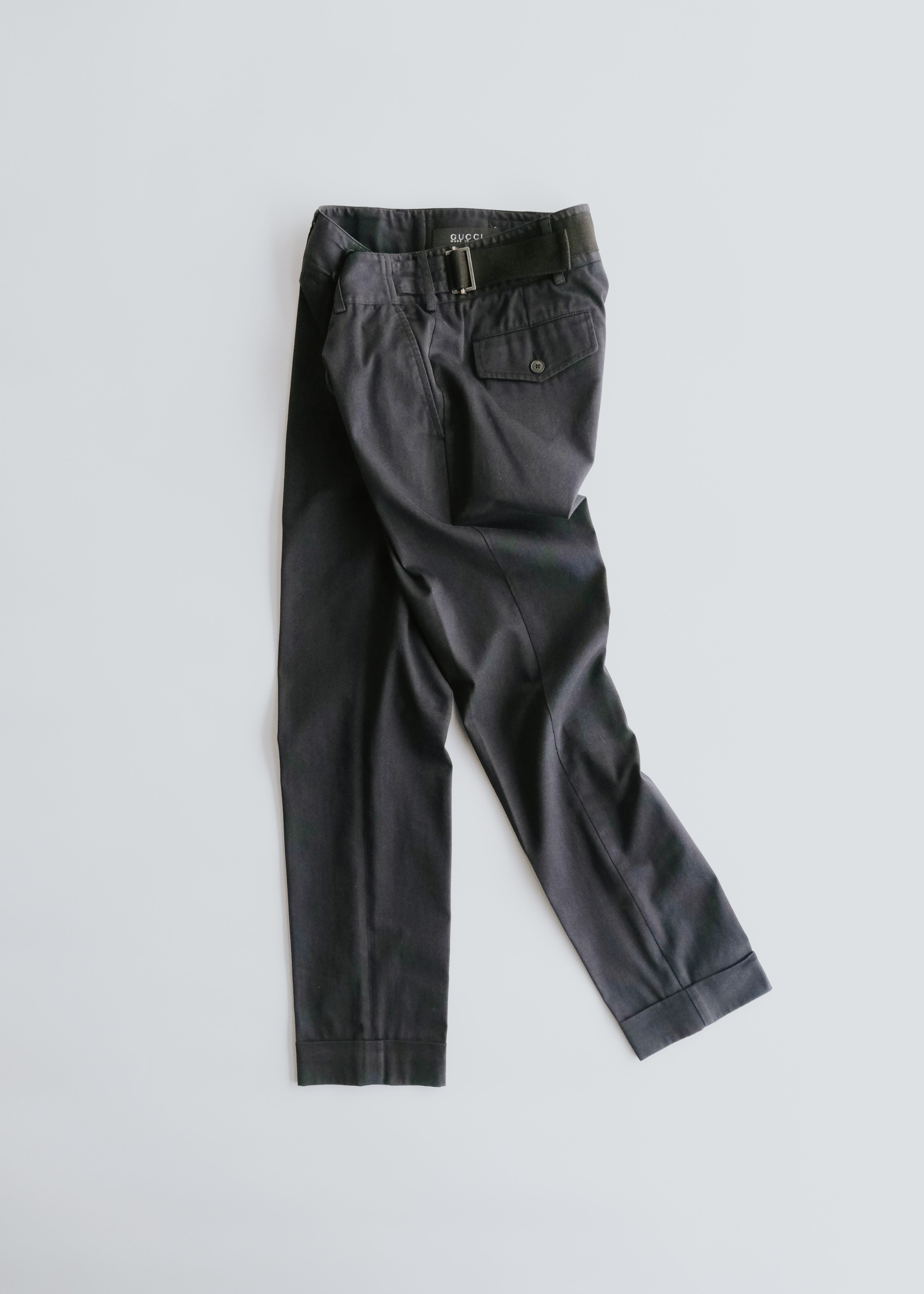 GUCCI 12SS by Frida Giannini center creased tapered cotton trousers