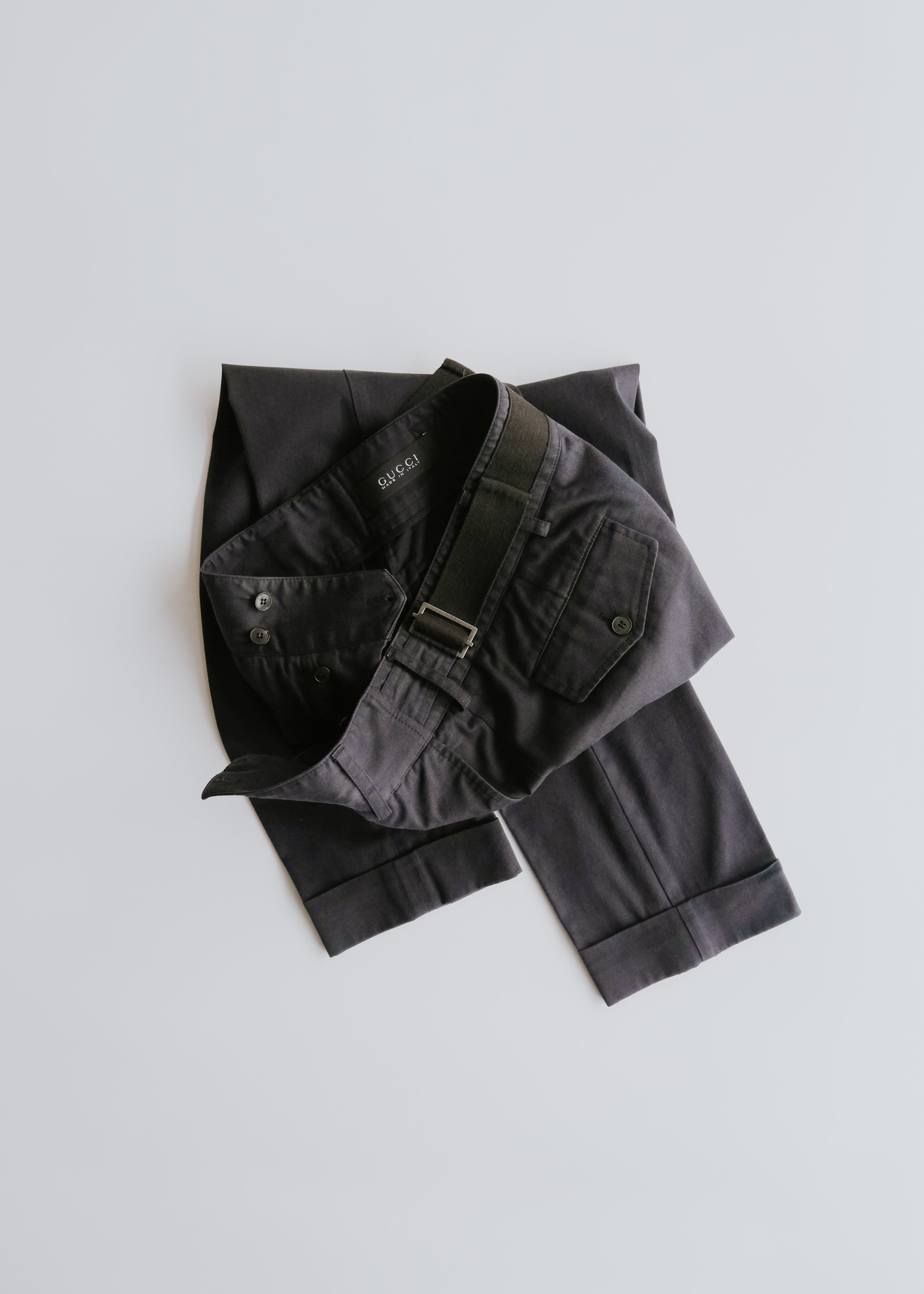GUCCI 12SS by Frida Giannini center creased tapered cotton trousers
