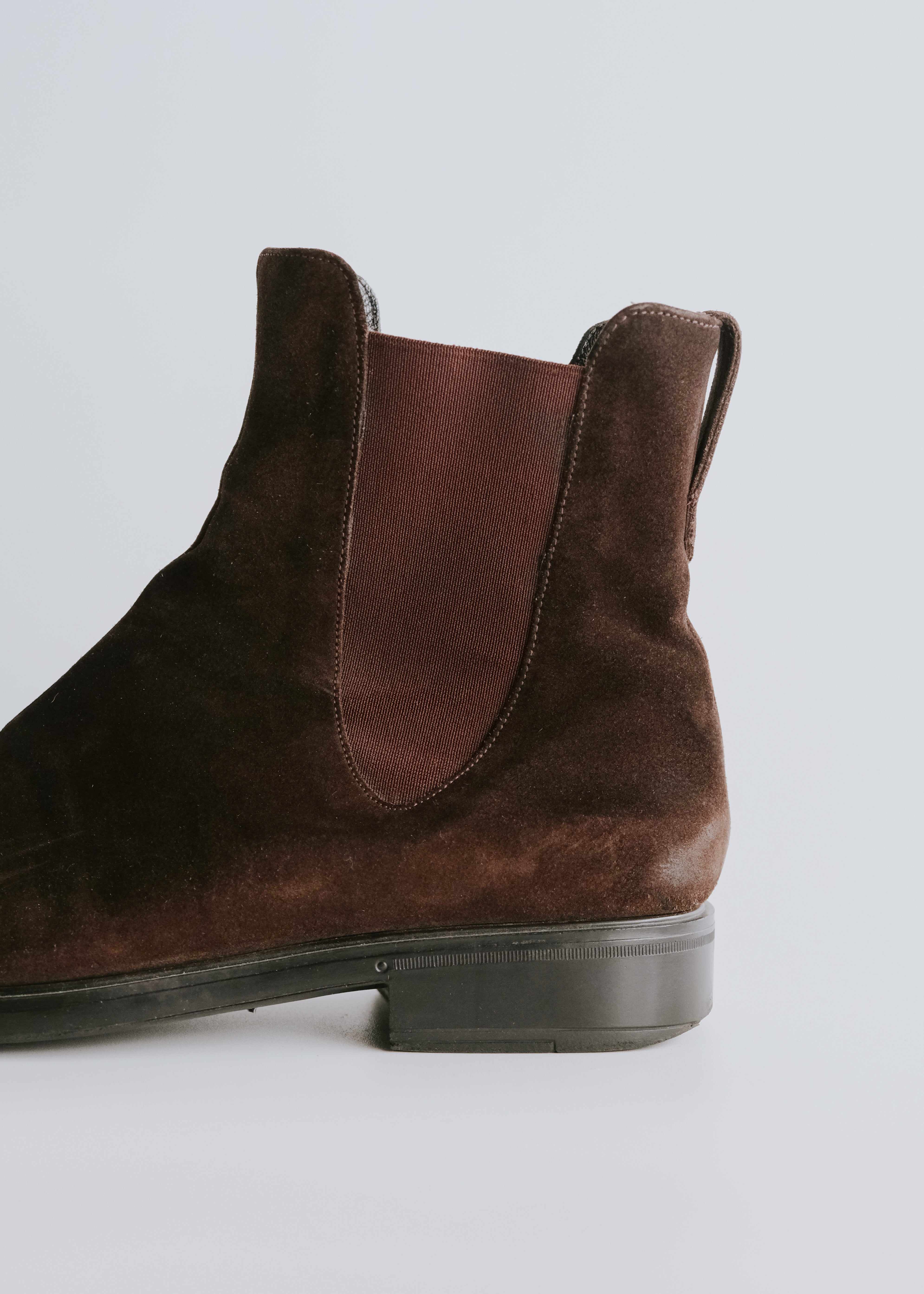 SALVATORE FERRAGAMO サルヴァトーレフェラガモ スエード サイドゴアブーツ 本革 古着 ヴィンテージ メンズ
