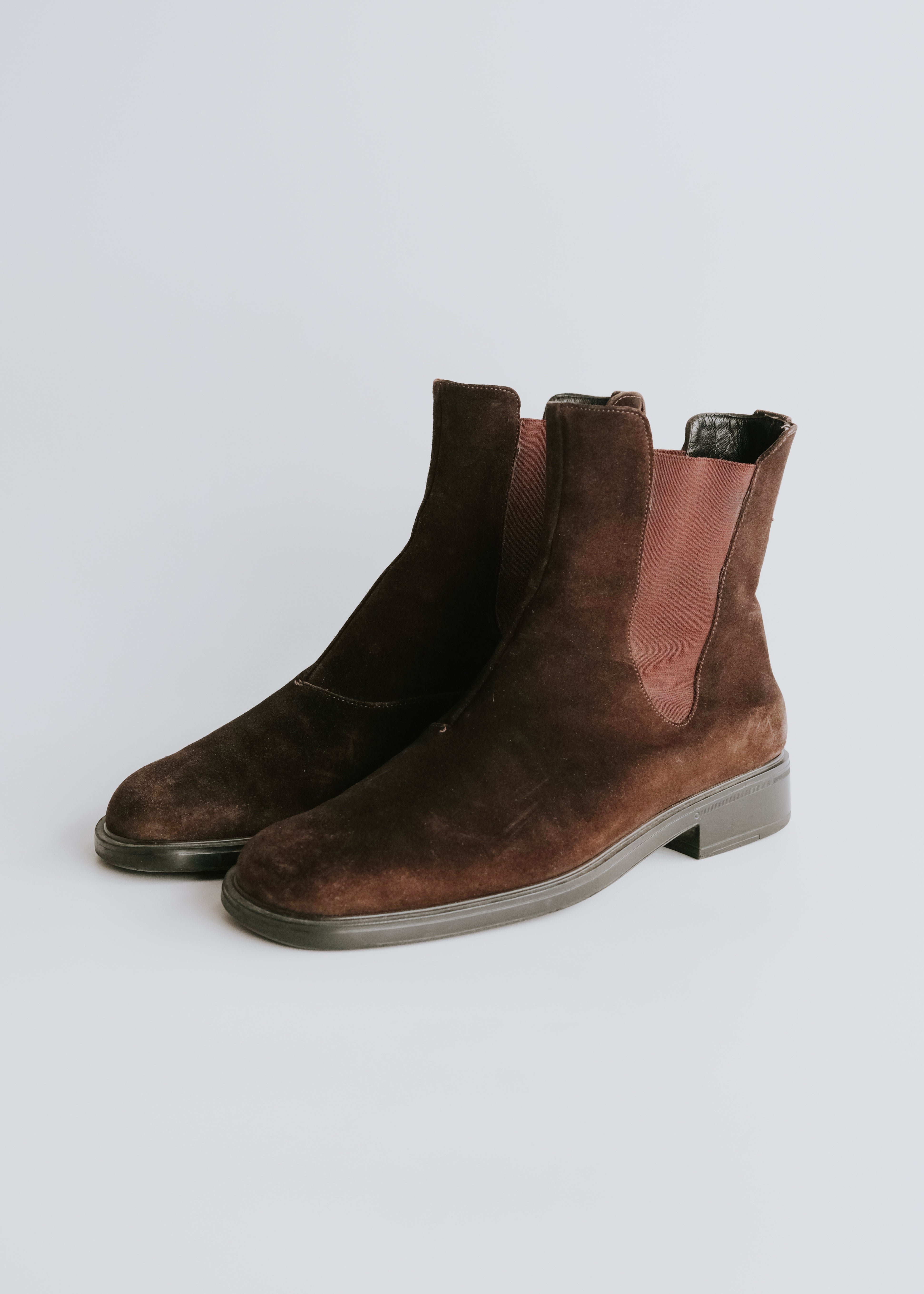 SALVATORE FERRAGAMO サルヴァトーレフェラガモ スエード サイドゴアブーツ 本革 古着 ヴィンテージ メンズ