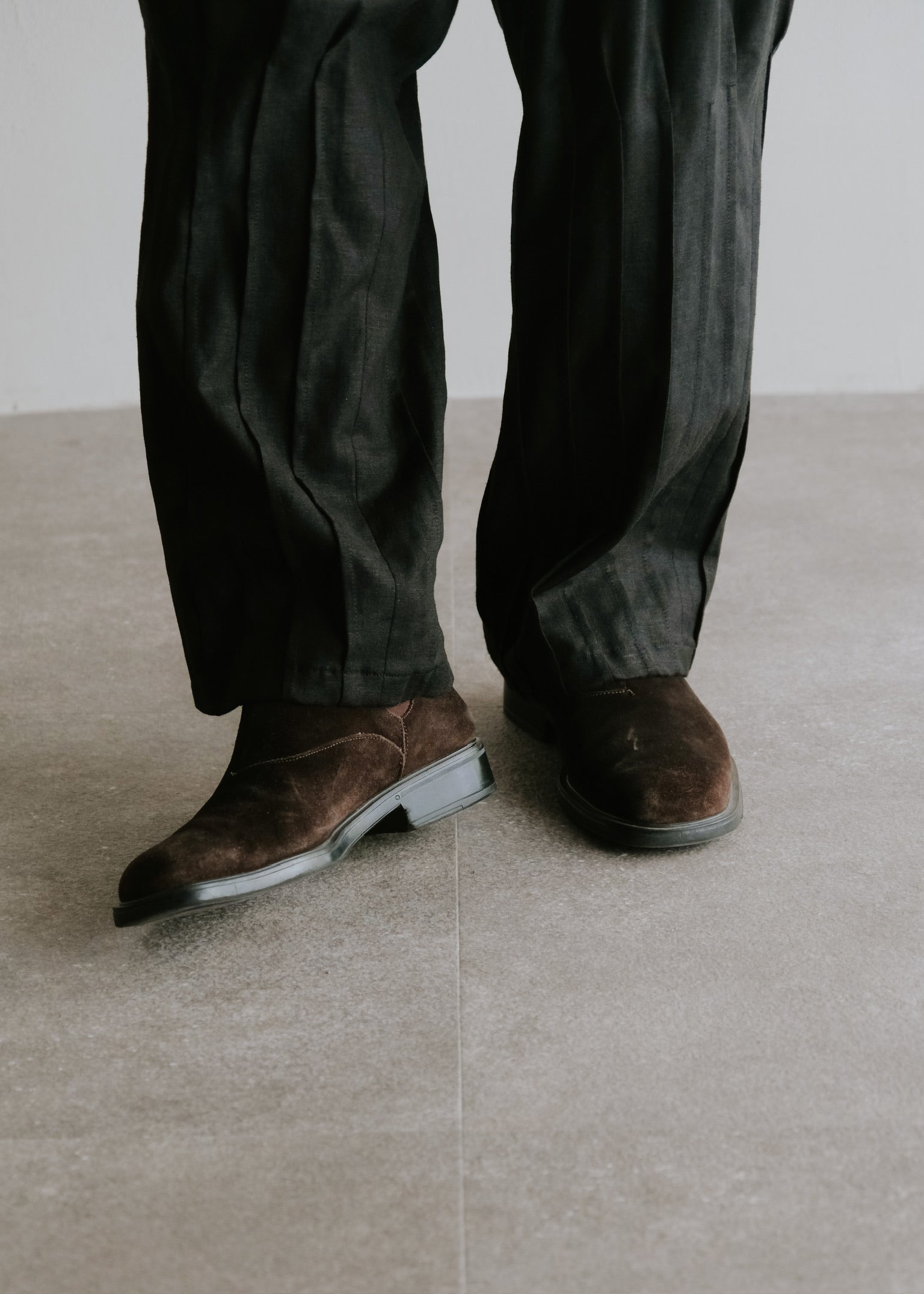Salvatore Ferragamo suede side gore boots