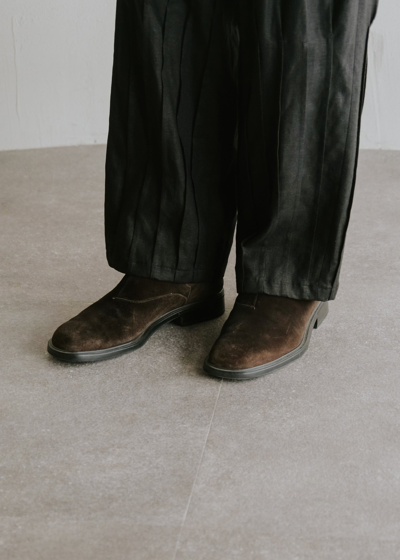 Salvatore Ferragamo suede side gore boots