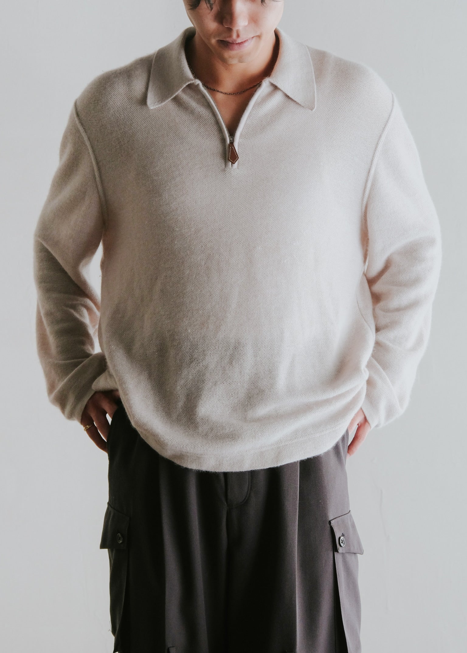 HERMÈS half zip cashmere knit