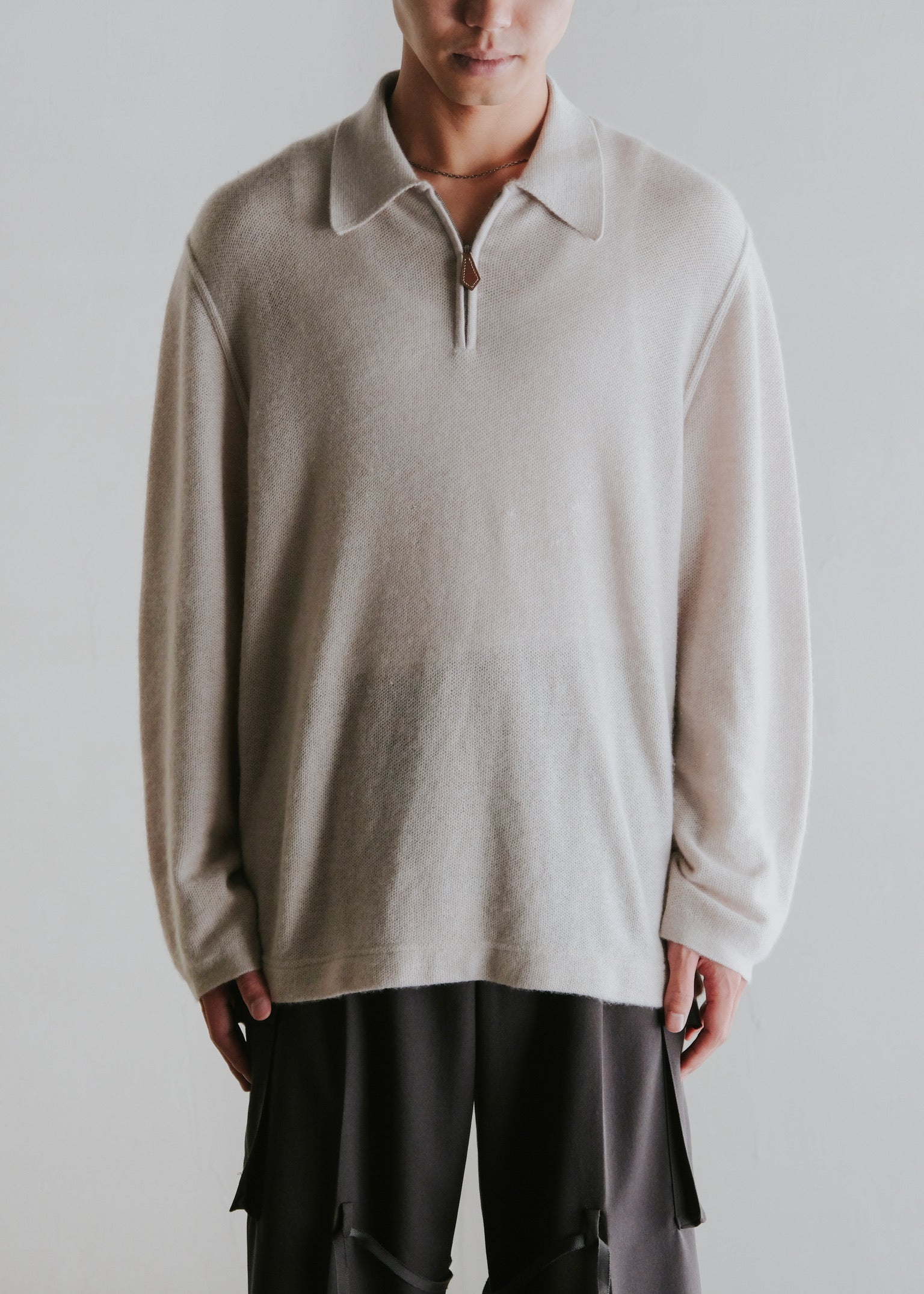 HERMÈS half zip cashmere knit