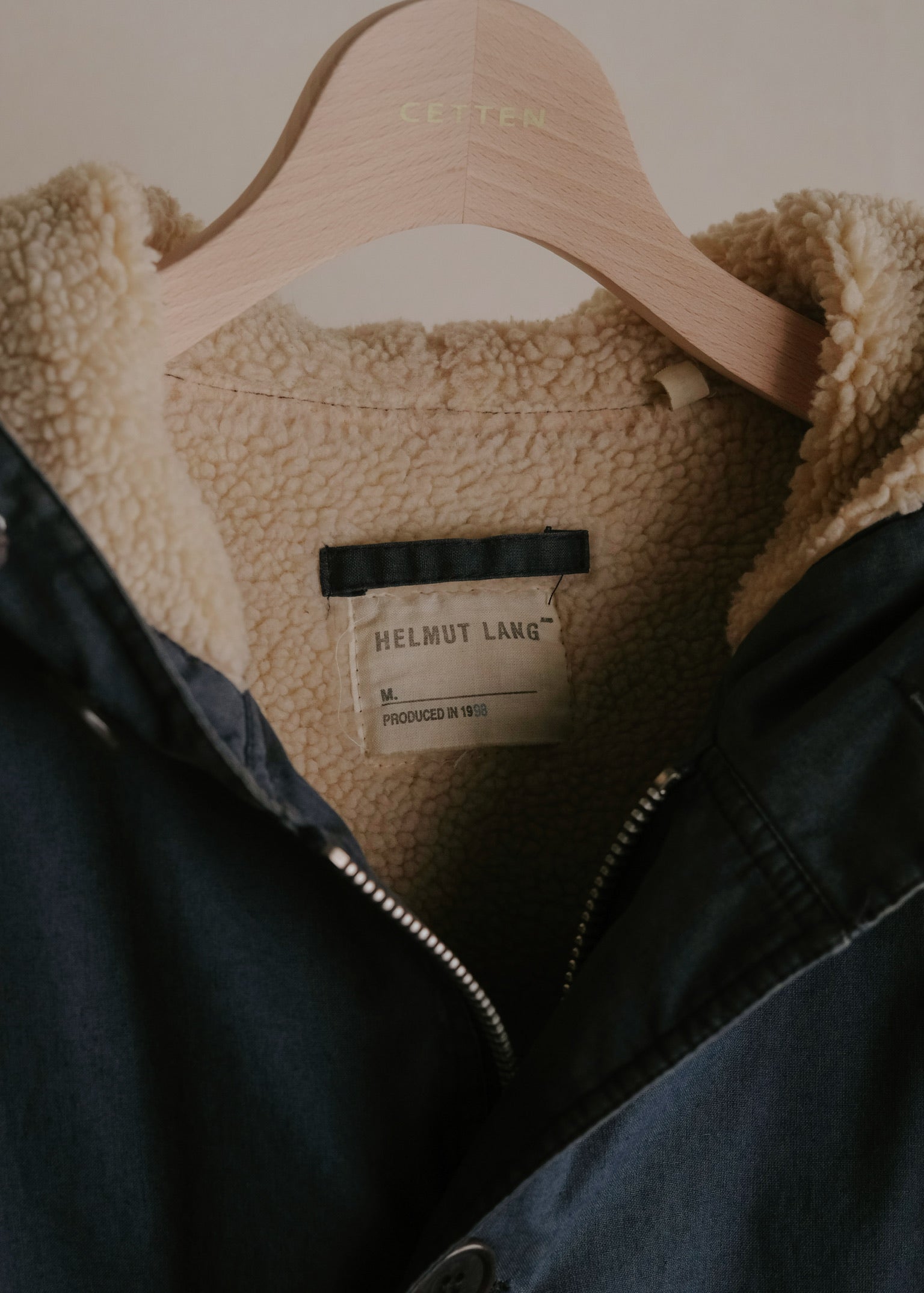 HELMUT LANG JEANS 1998 boa hooded mods coat