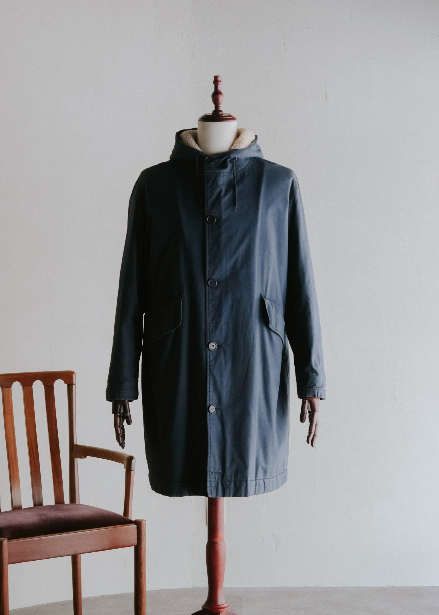 HELMUT LANG JEANS 1998 boa hooded mods coat