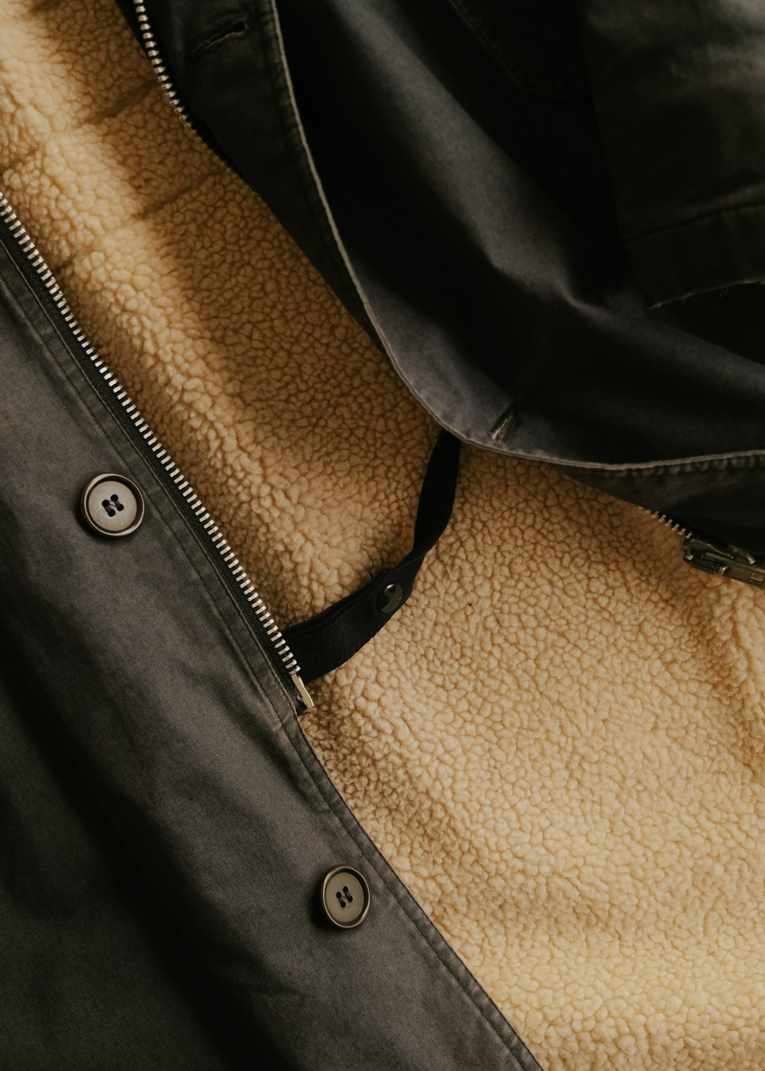 HELMUT LANG JEANS 1998 boa hooded mods coat