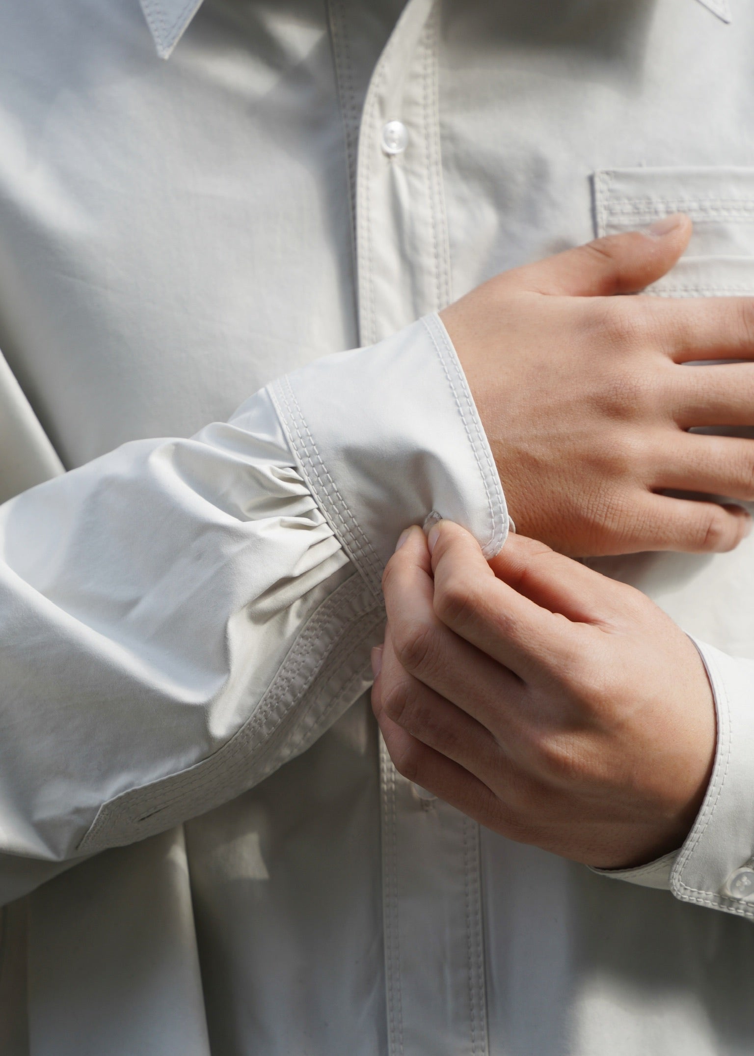 D.Nart.Ampta 25AW stitched double patch pocket shirt