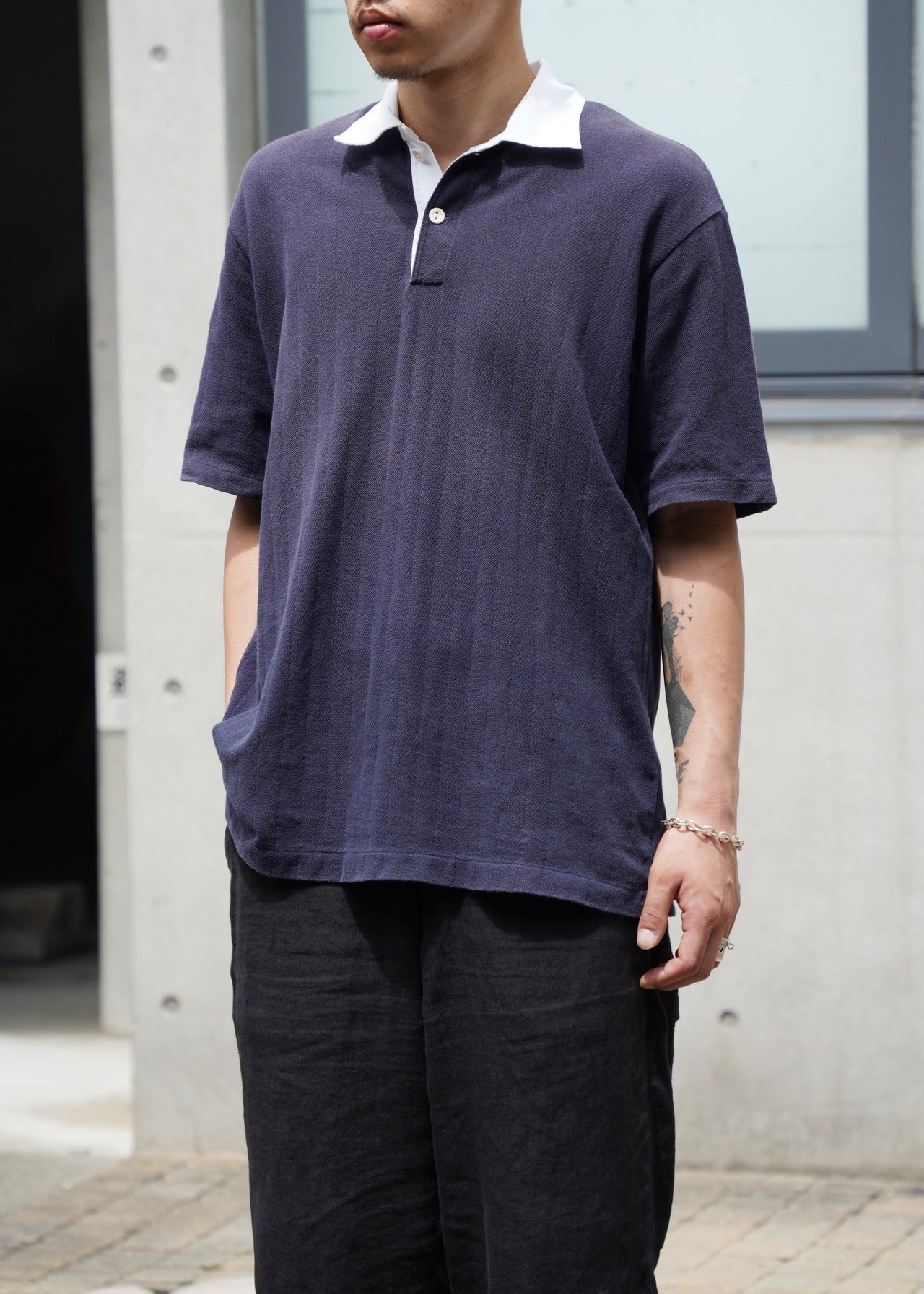 80’s- Y's for men bicolor cotton polo