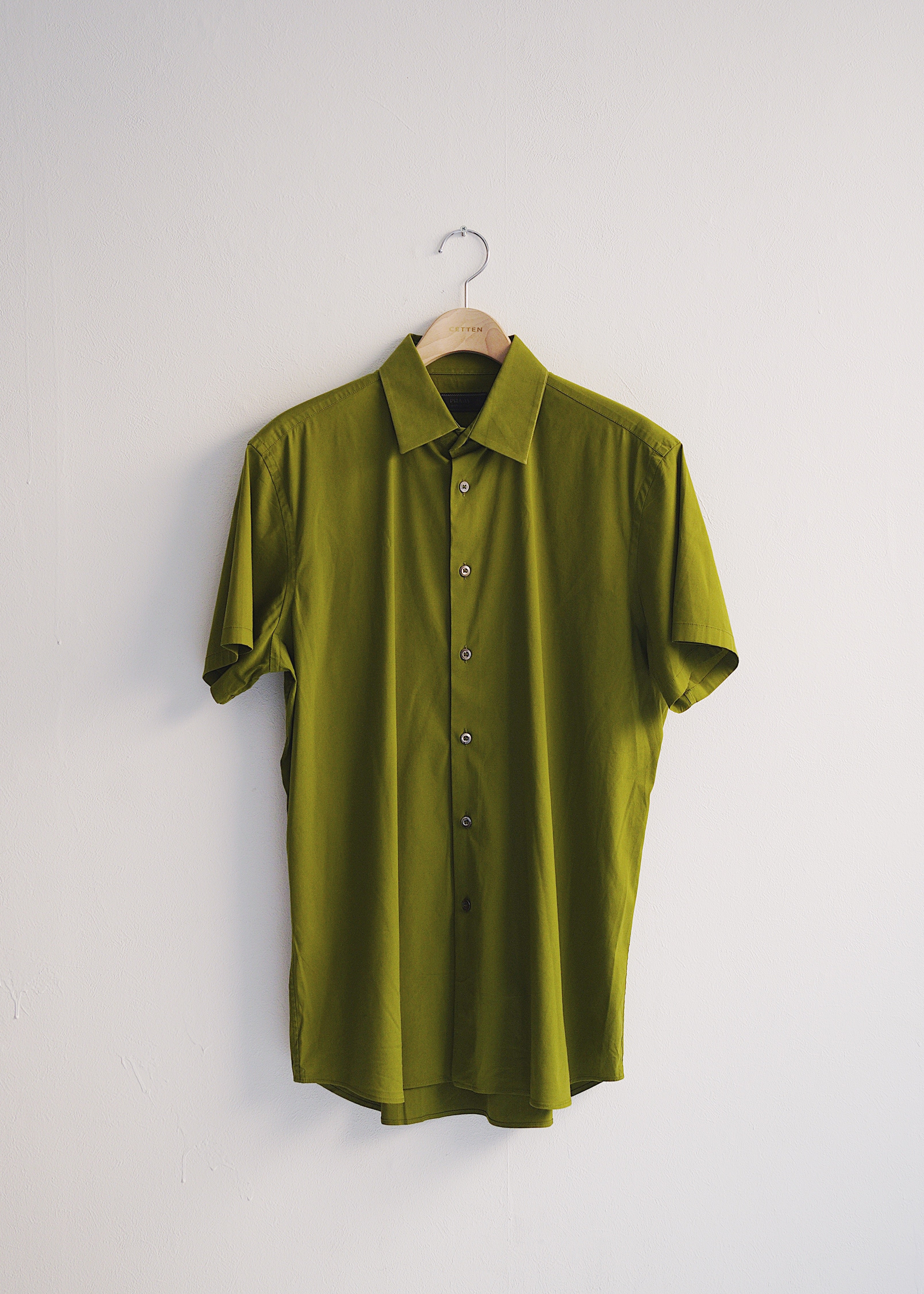 PRADA 08SS cotton regular collar short sleeve shirt