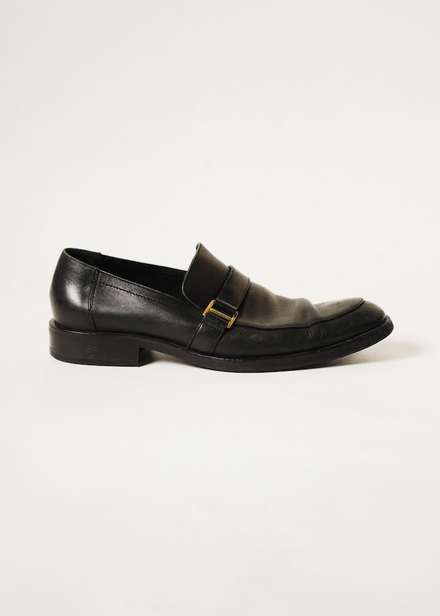 00's - GUCCI leather strapped loafer