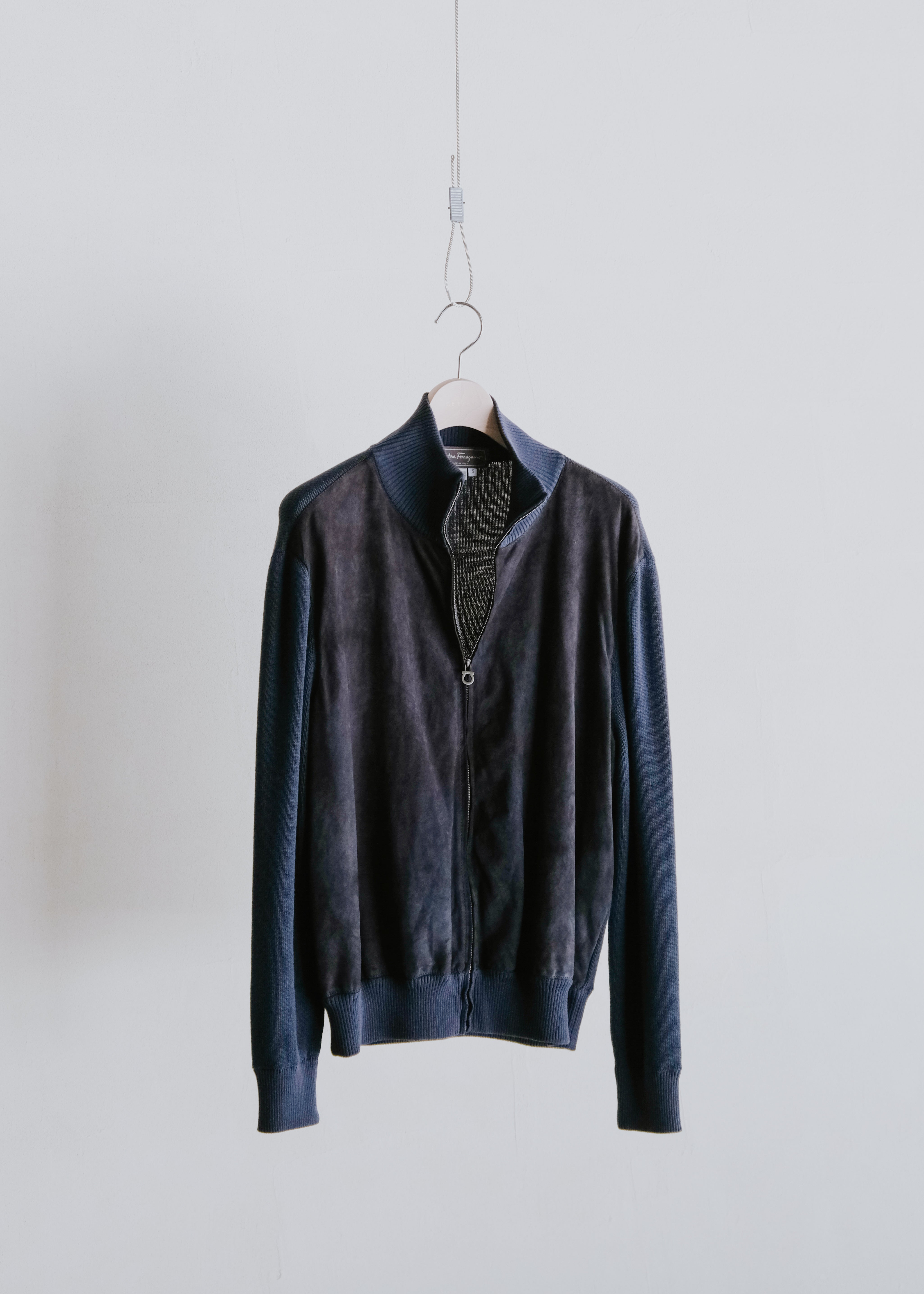 Salvatore Ferragamo サルヴァトーレフェラガモ 90-00年代 スウェードレザー switching drivers ニット メンズ