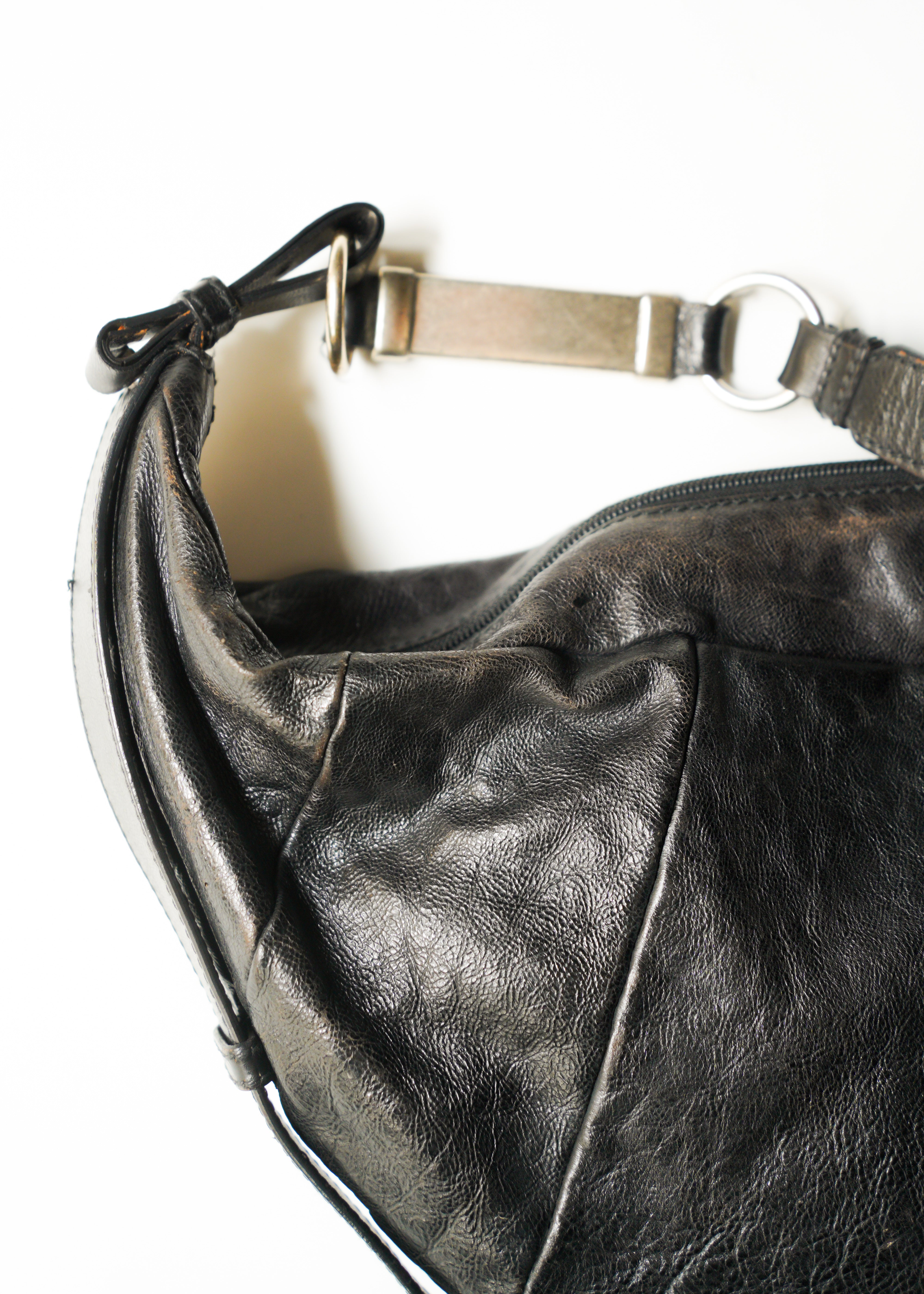 Yves saint laurent rive gauche 02 AW leather hobo bag