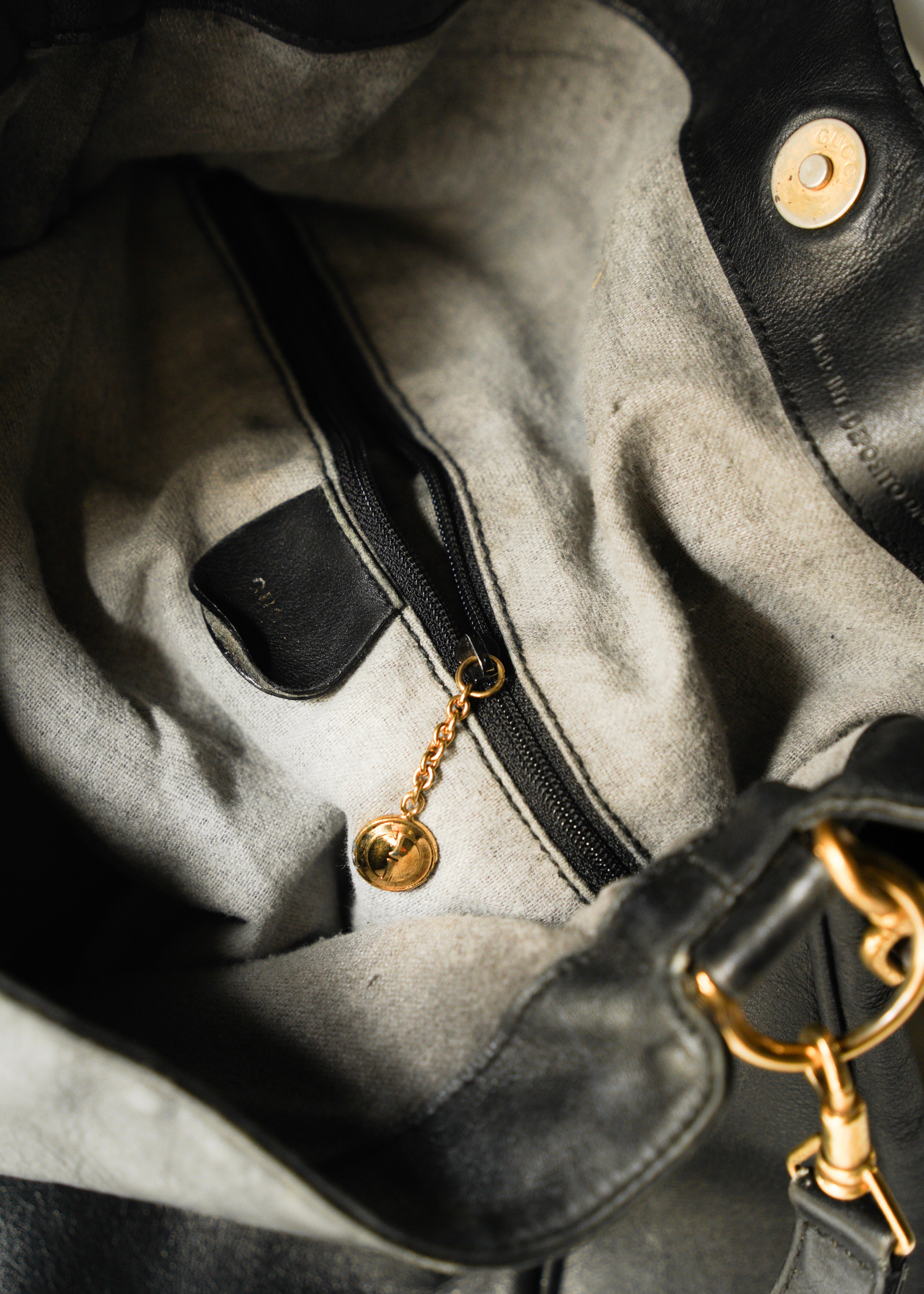 90-00’s GUCCI bamboo handle 2 way leather shoulder bag