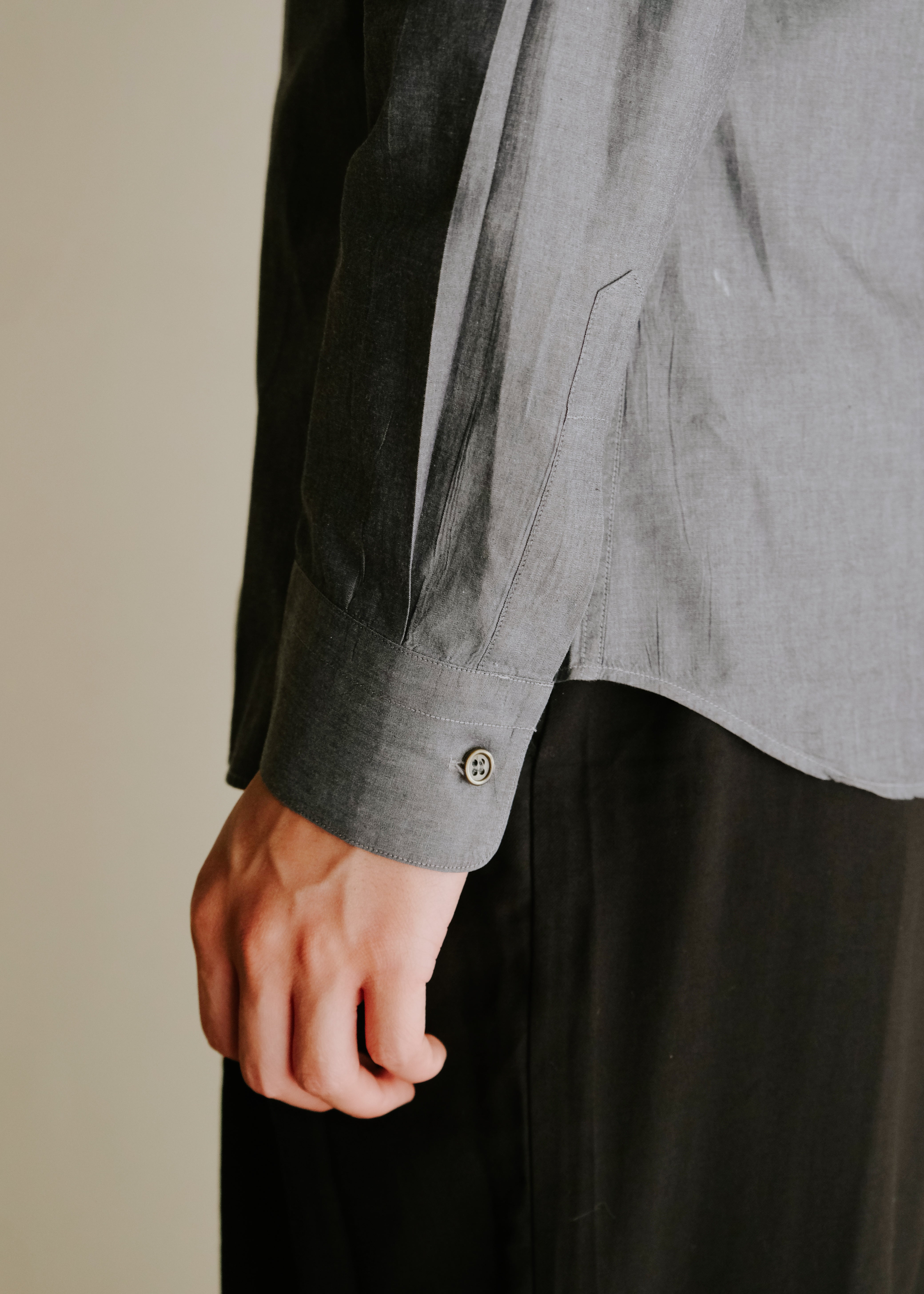 00's agnes b. homme cotton regular collar shirt