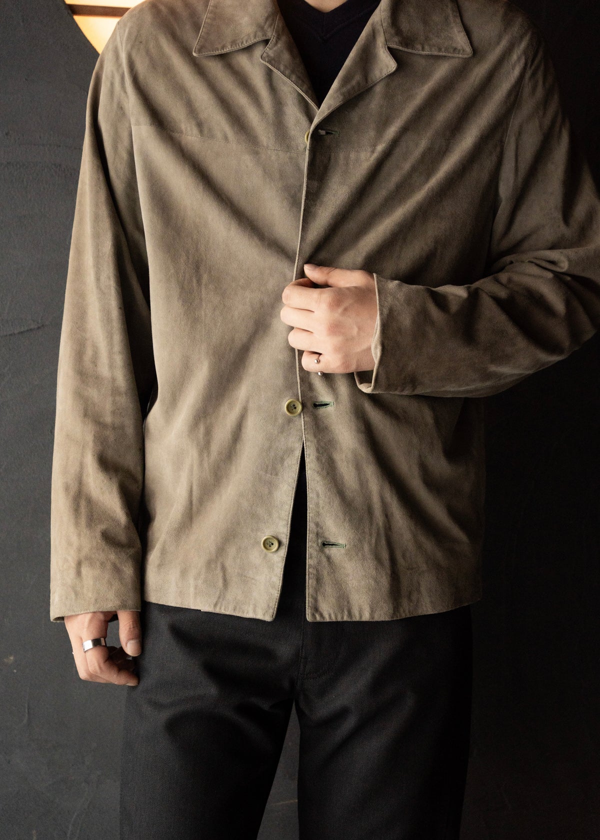 Calvin Klein Collection 98SS suede leather shirt jacket