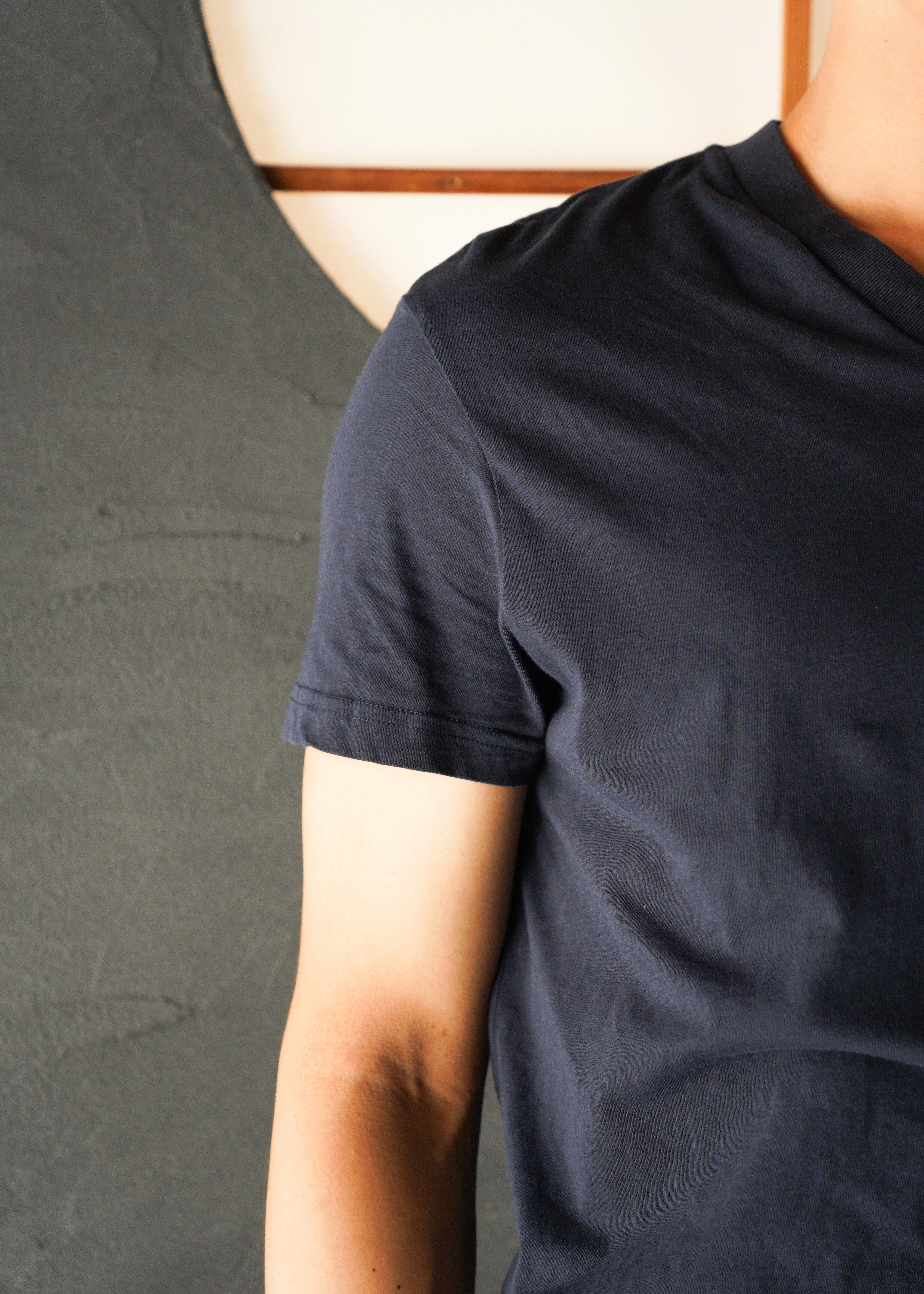 PRADA 2015 triangle patch v neck cotton T-shirt
